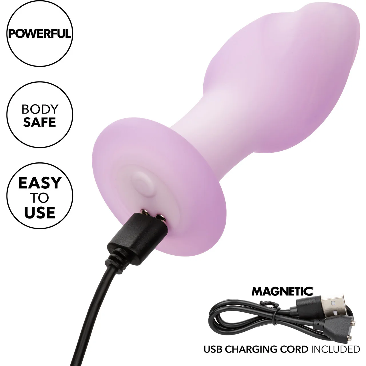 Lavender Haze™ Ridge Probe Rechargeable Waterproof Silicone Vibrating Butt Plug - Image 7