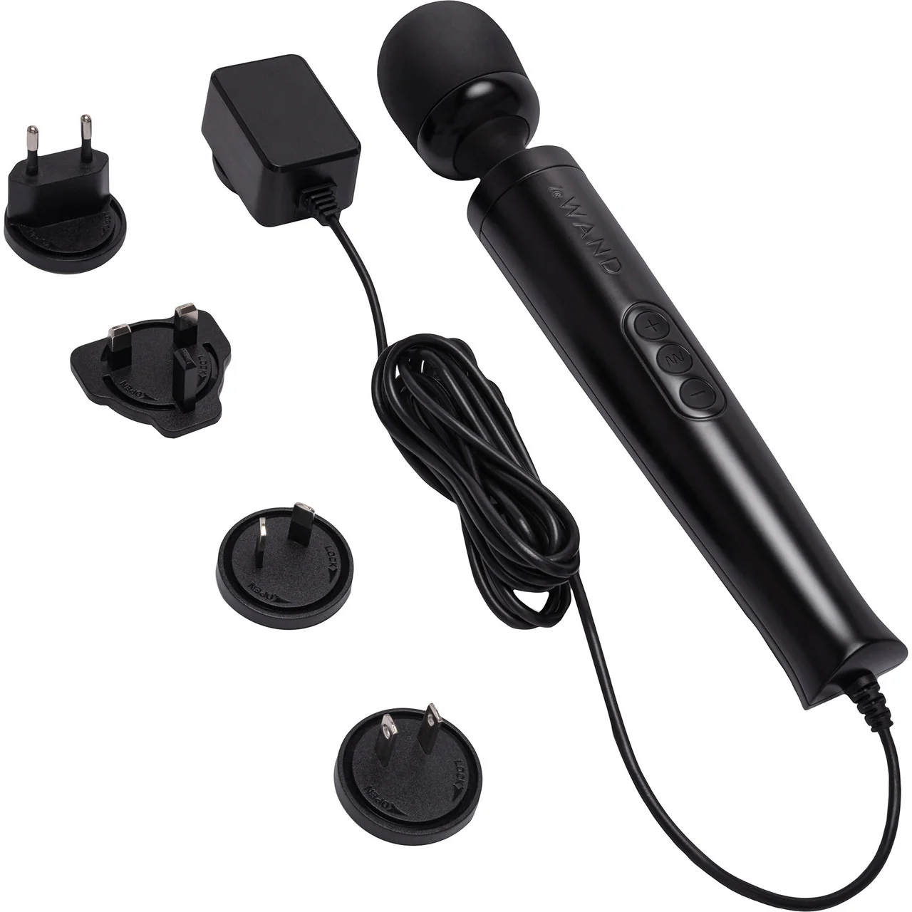 Le Wand Die Cast Plug-In Vibrating Body Massager - Black - Image 4