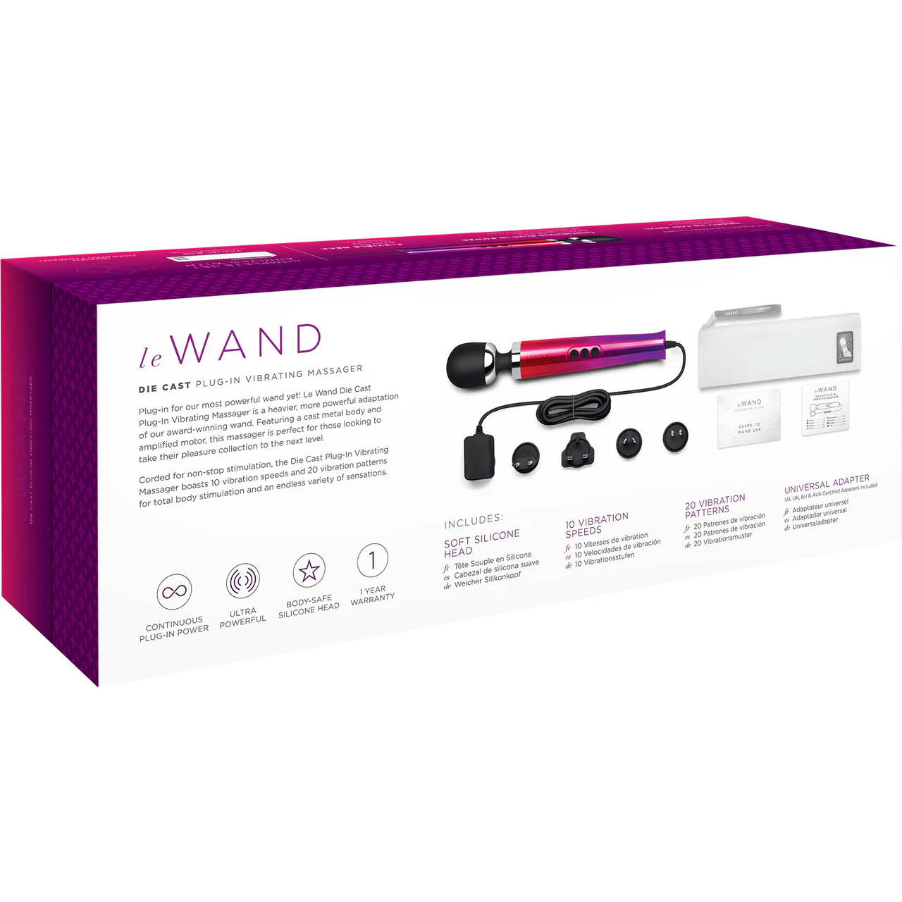 Le Wand Die Cast Plug-In Vibrating Body Massager - Ombre - Image 7