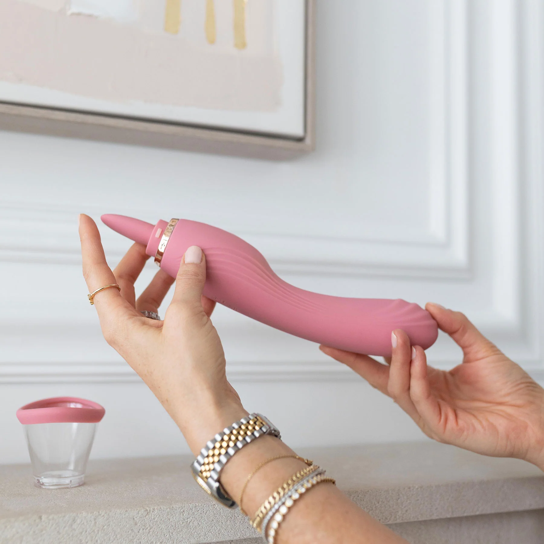 Le Wand Lick 3-in-1 Rechargeable Double-Ended Silicone Vibrator - Image 2