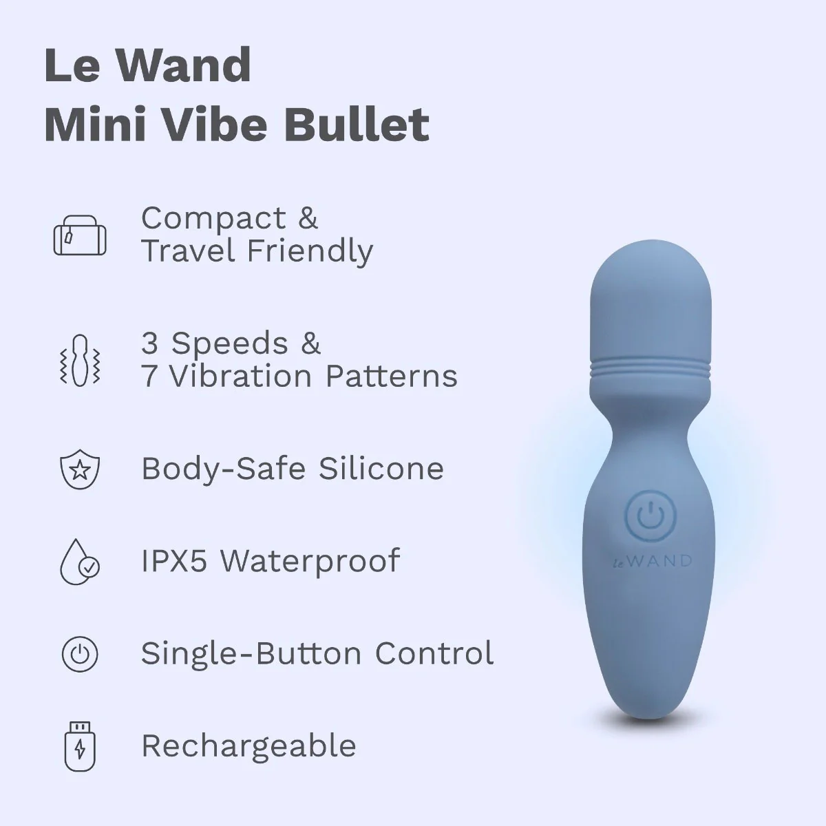 Le Wand Mini Vibe Pocket Wand Rechargeable Mini Wand Vibrator - Image 4