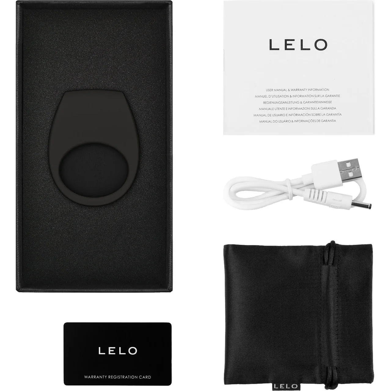 LELO TOR 3 Silicone Waterproof Rechargeable App Enabled Vibrating Cock Ring - Black - Image 3