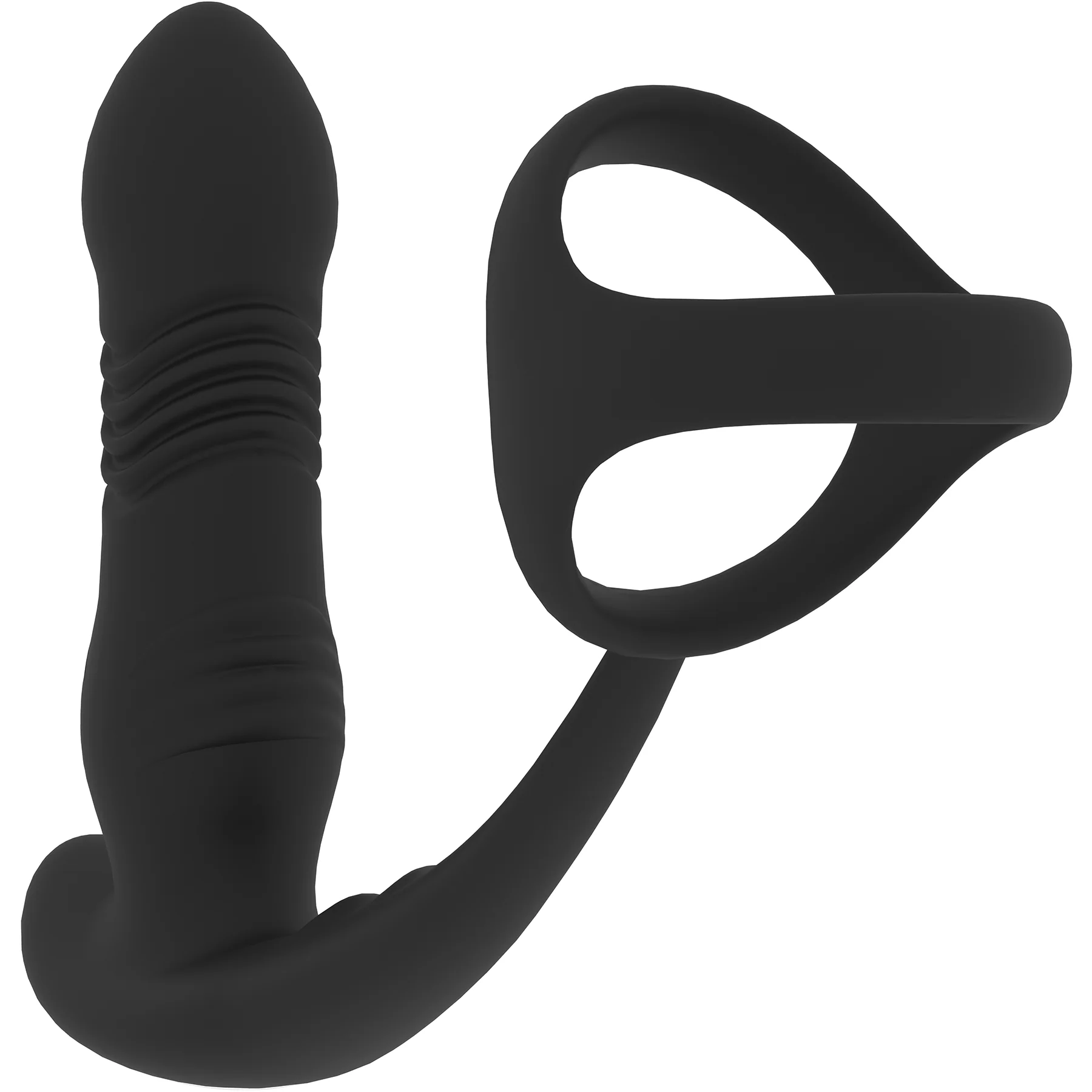 LEVELZ Vibrating & Thrusting Silicone Prostate Massager With Tri O Cock Ring - Image 4