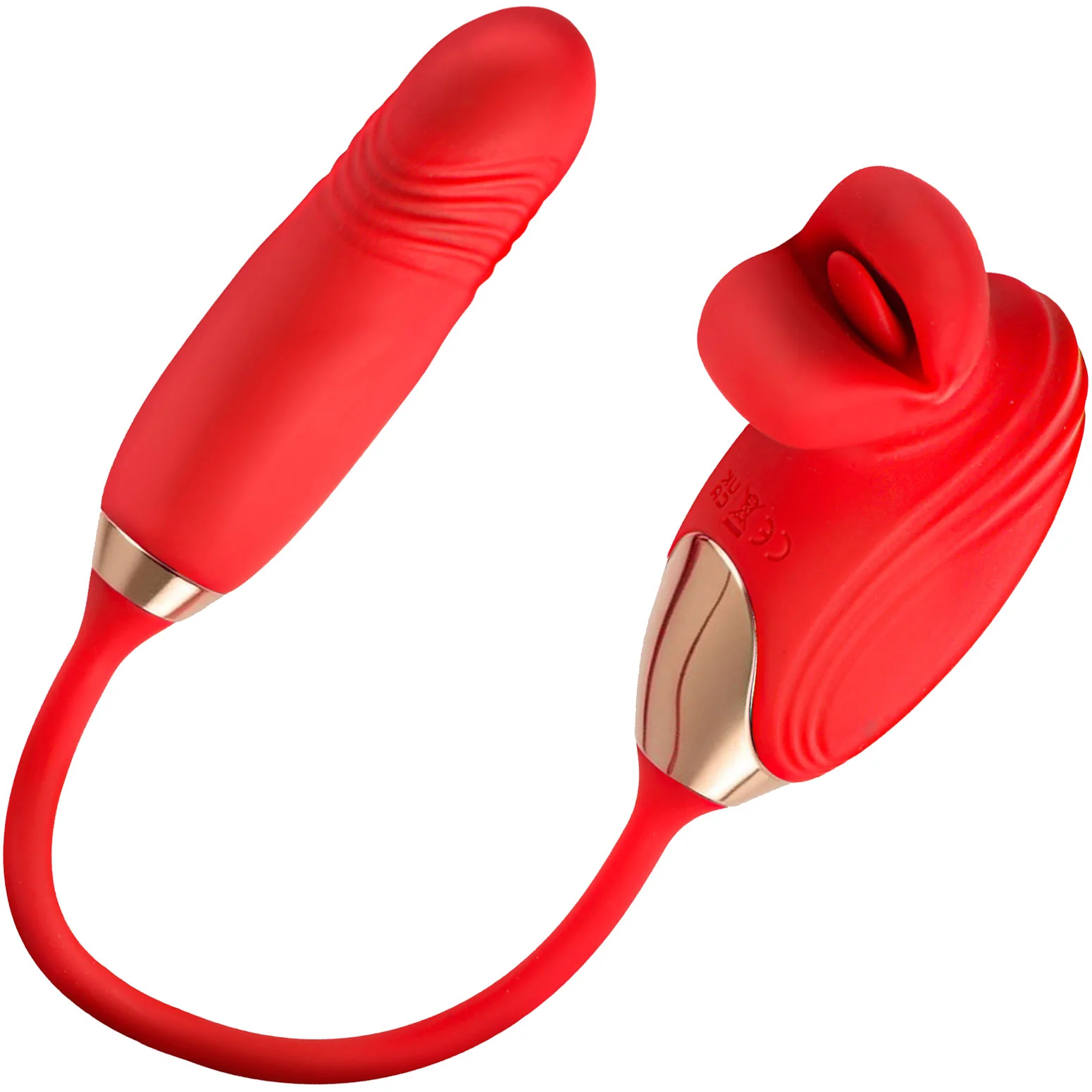 Lickgasm Bliss Kiss Kissing Clitoral Stimulator With Thrusting Vibrator