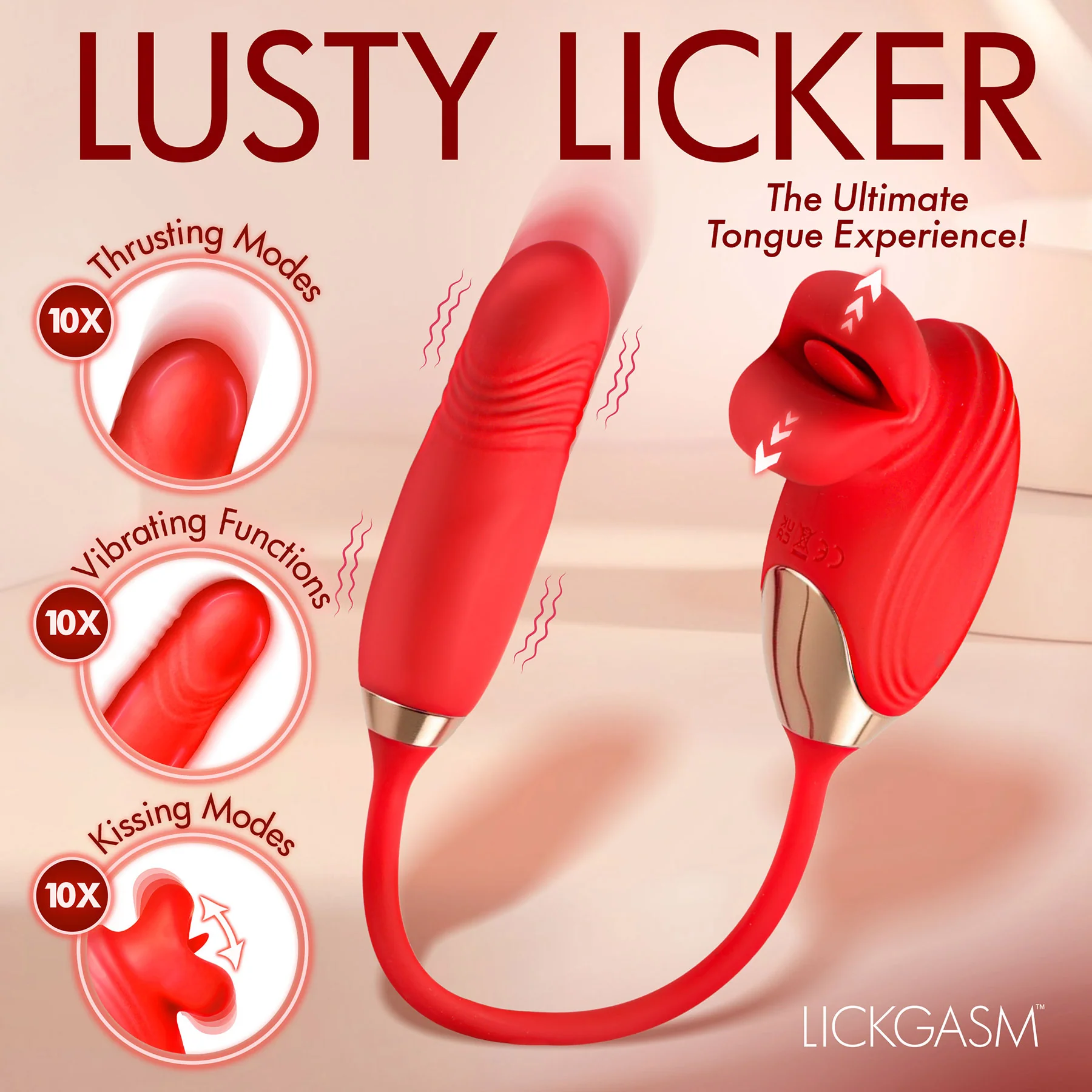 Lickgasm Bliss Kiss Kissing Clitoral Stimulator With Thrusting Vibrator - Image 4