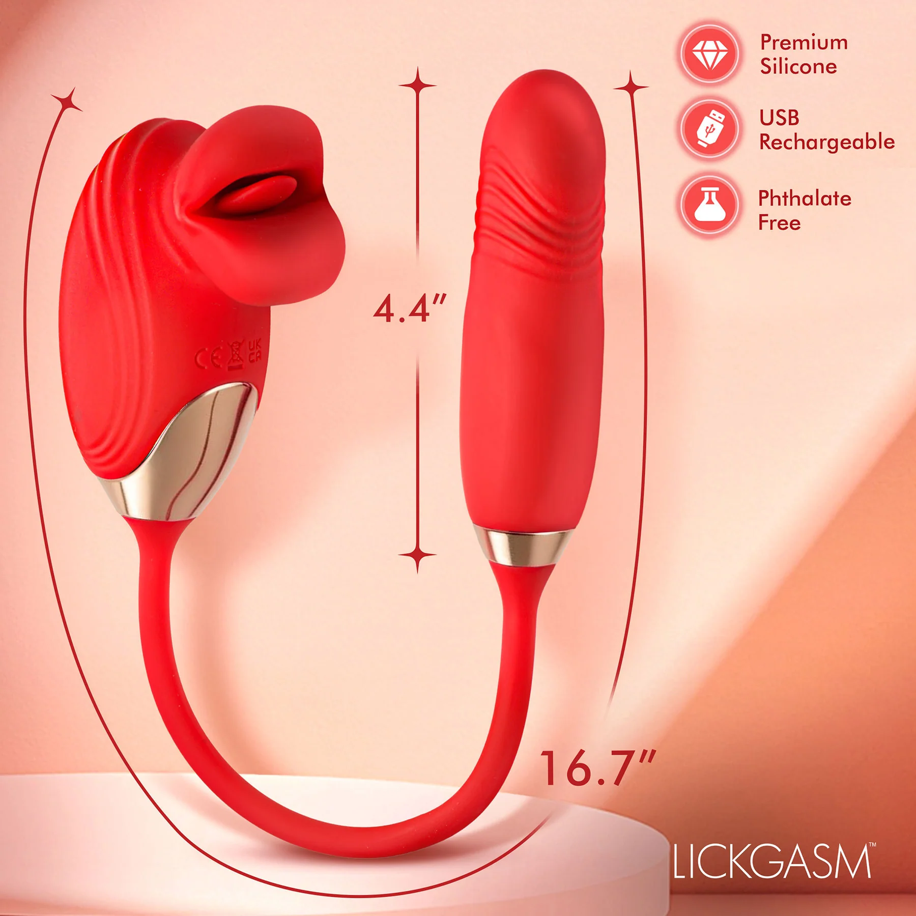 Lickgasm Bliss Kiss Kissing Clitoral Stimulator With Thrusting Vibrator - Image 7