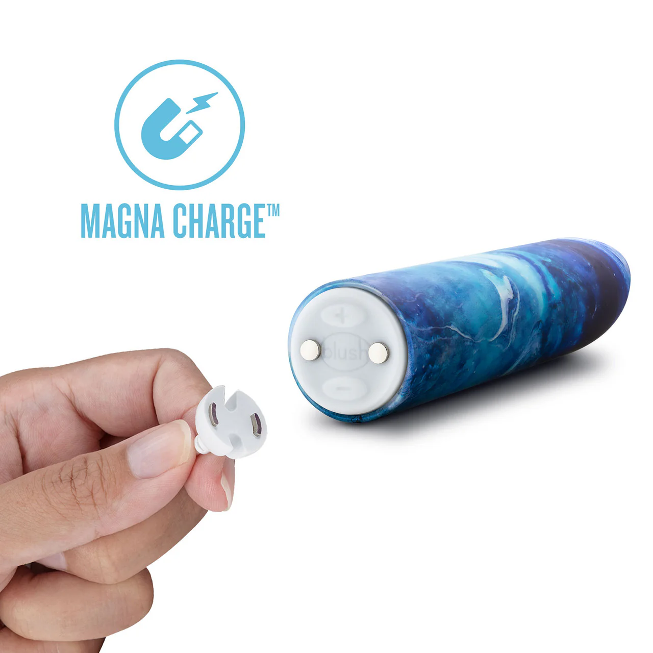 Limited Addiction Mesmerize Rechargeable Waterproof Power Vibe By Blush - Azure - Image 3