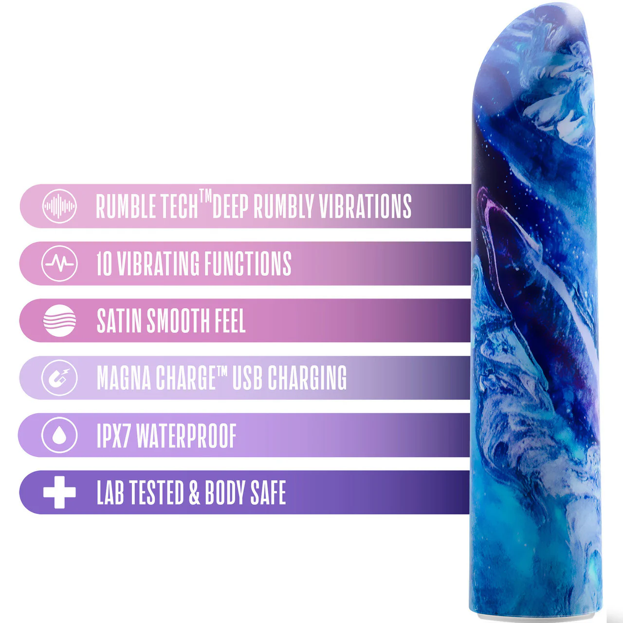 Limited Addiction Mesmerize Rechargeable Waterproof Power Vibe By Blush - Azure - Image 5