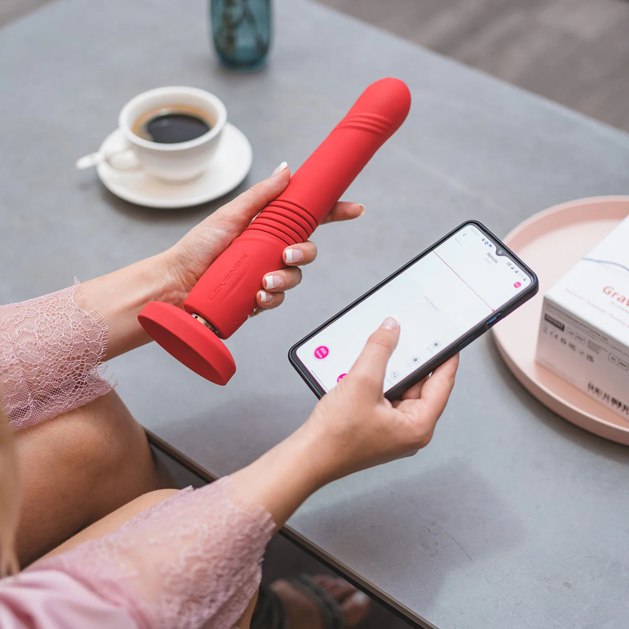 Lovense Gravity App Enabled Silicone Waterproof Rechargeable Thrusting & Vibrating Dildo - Image 6