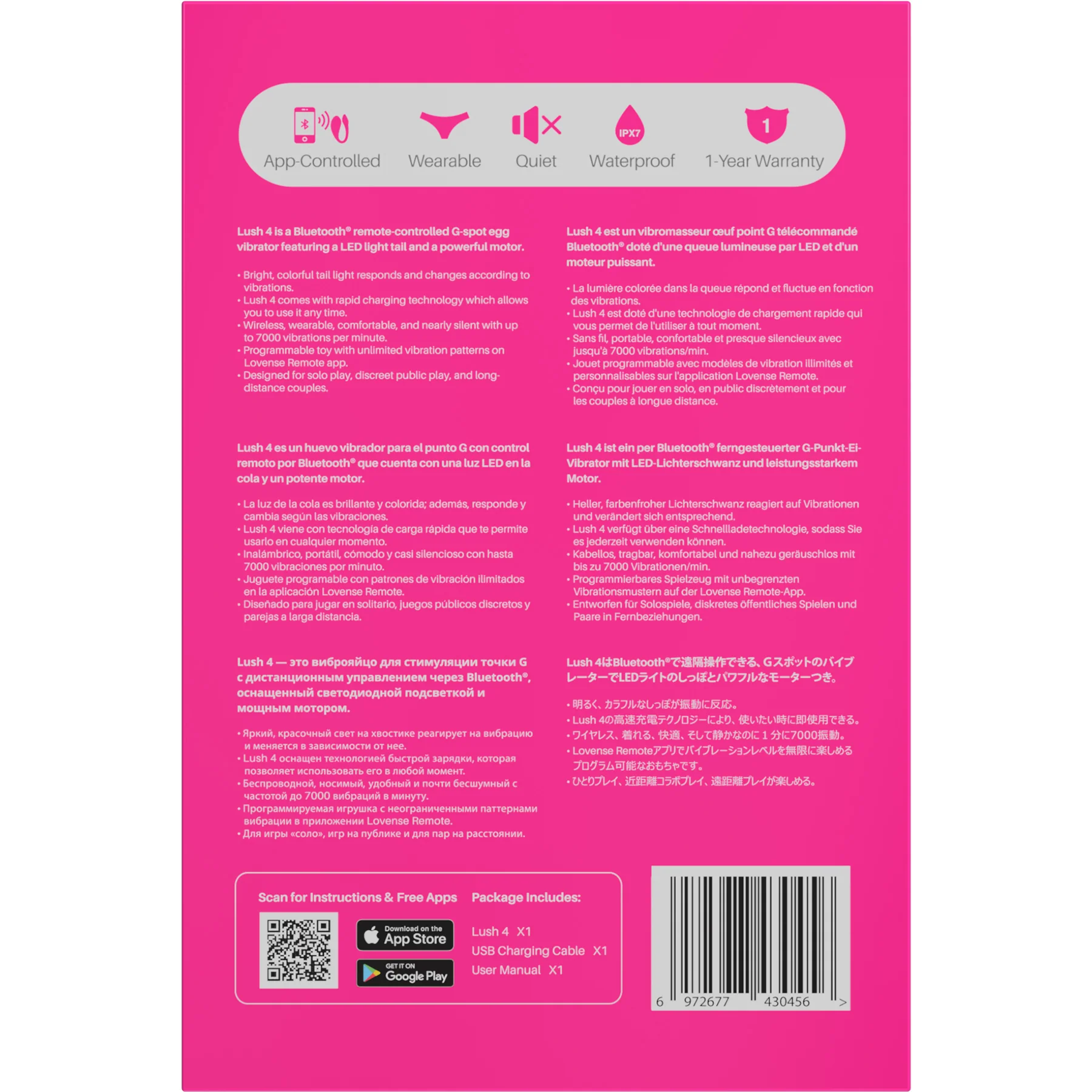 Lovense Lush 4 Bluetooth® App Controlled G-Spot Silicone Egg Vibrator - Image 13