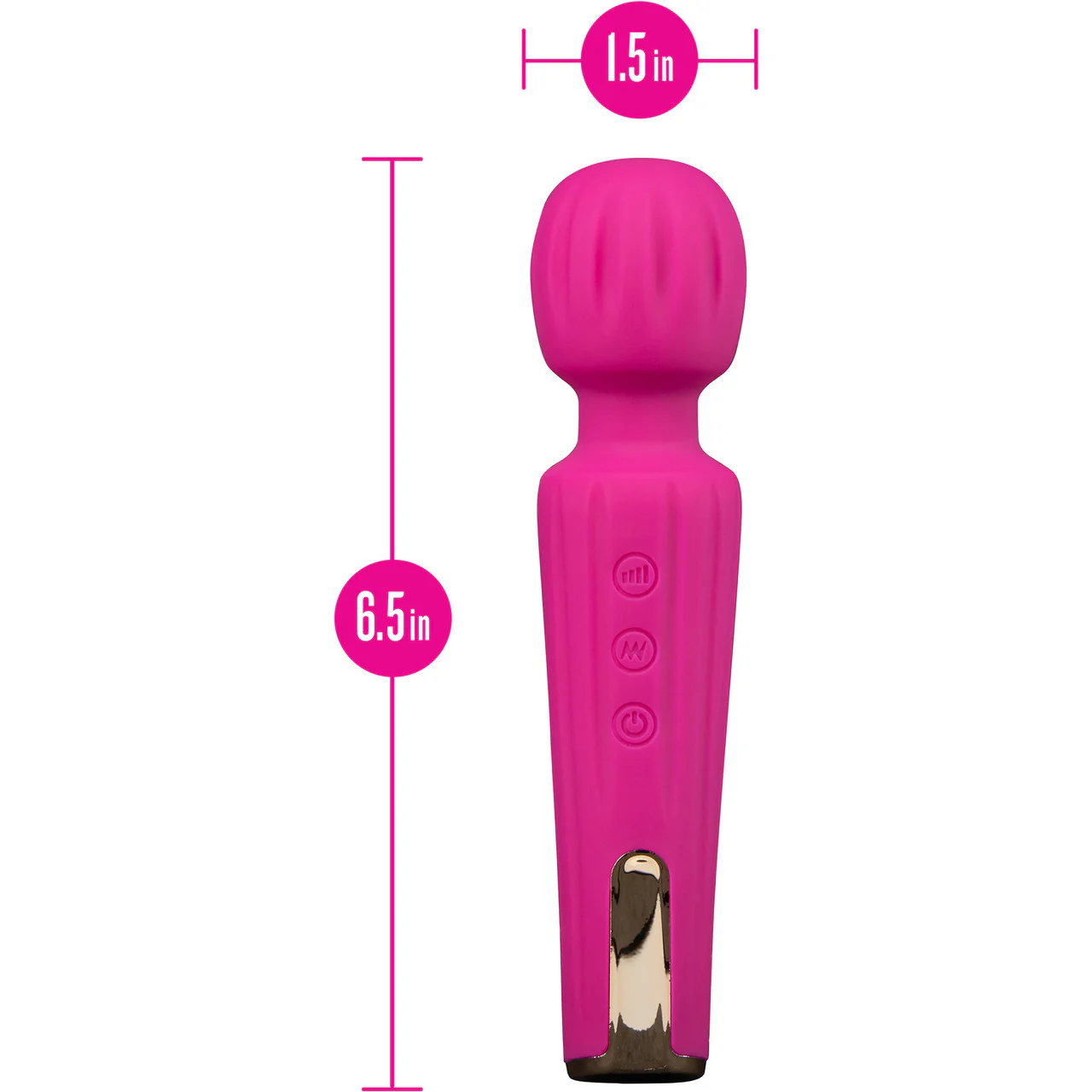 Lush Allana Rechargeable Silicone Wand Style Vibrator By Blush - Magenta - Image 5