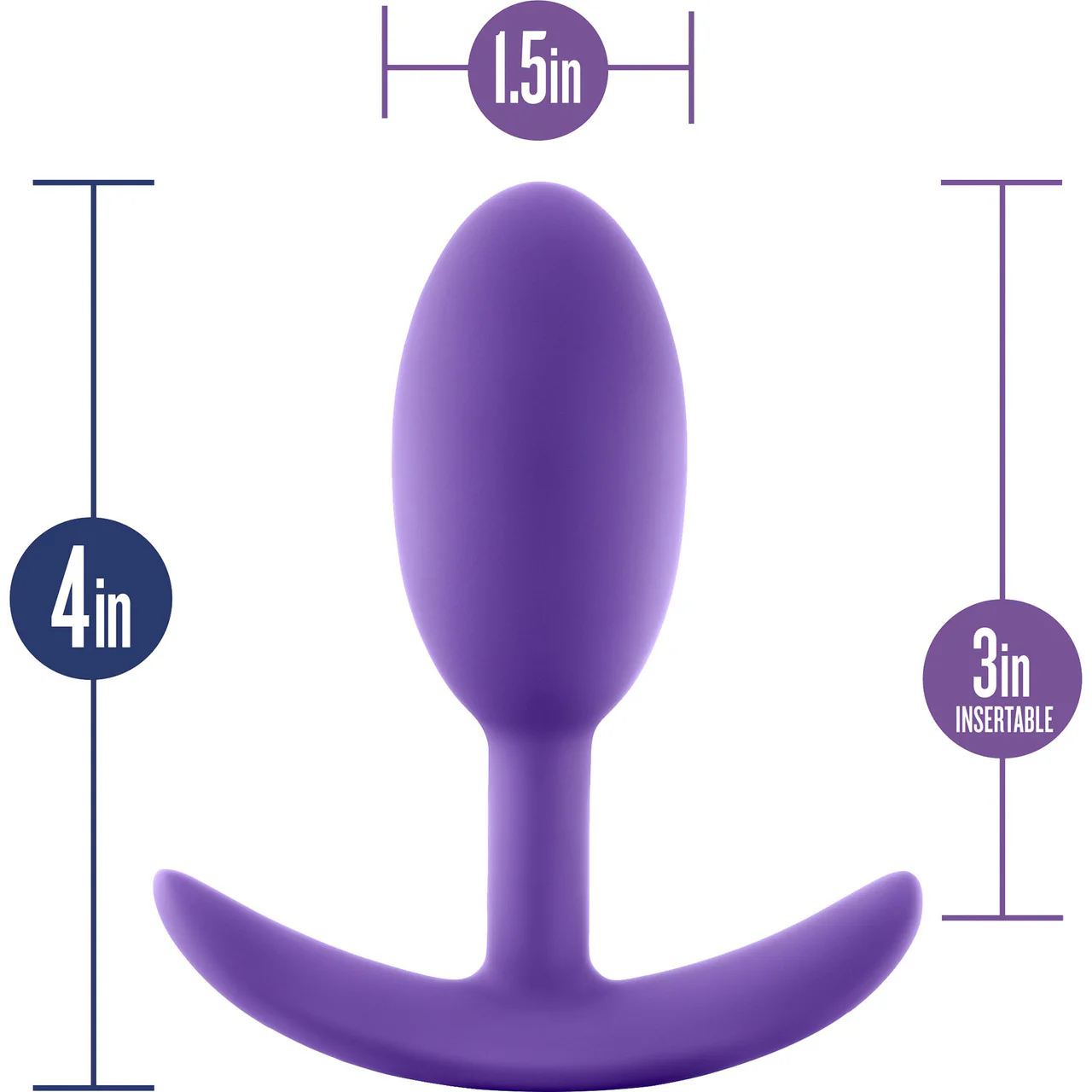 Luxe Wearable Silicone Vibra Slim Butt Plug by Blush - Medium, Purple - Image 5