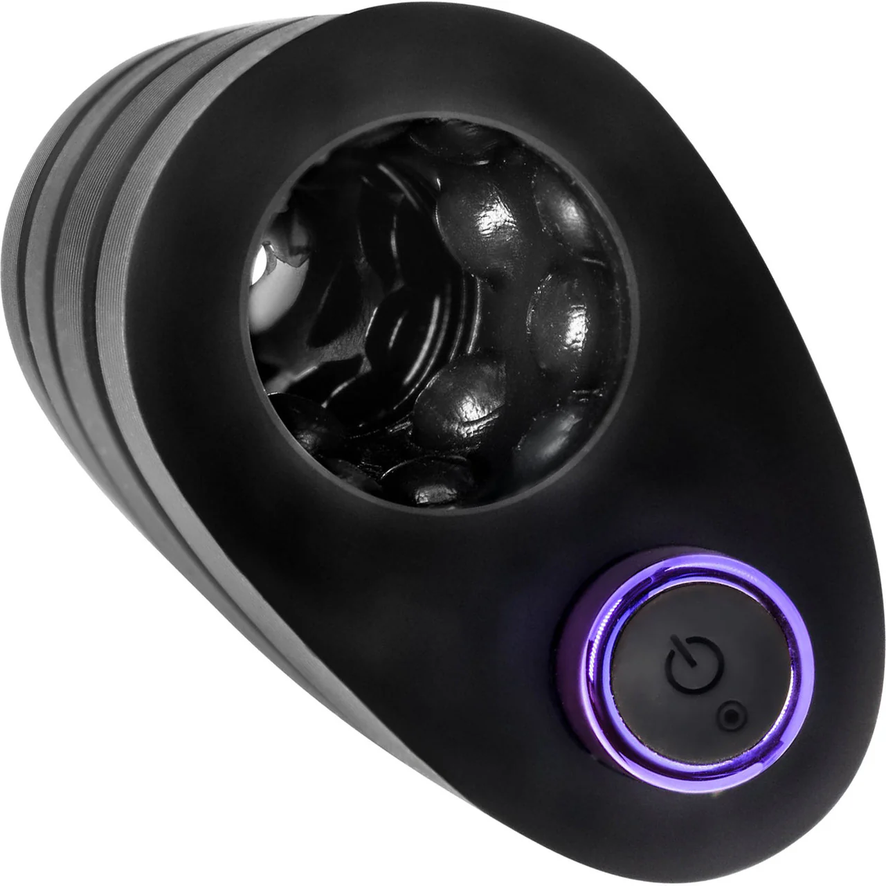 M Elite Platinum Strok Vibrating Rechargeable Silicone Double Ended Penis Masturbator By Blush - Black - Image 2