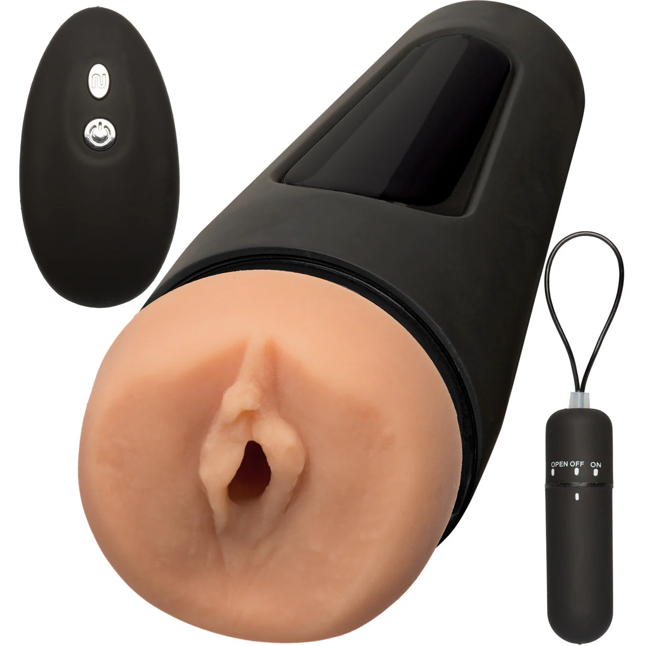 Main Squeeze Original Vibro Pussy Vibrating Penis Masturbator by Doc Johnson - Vanilla - Image 2