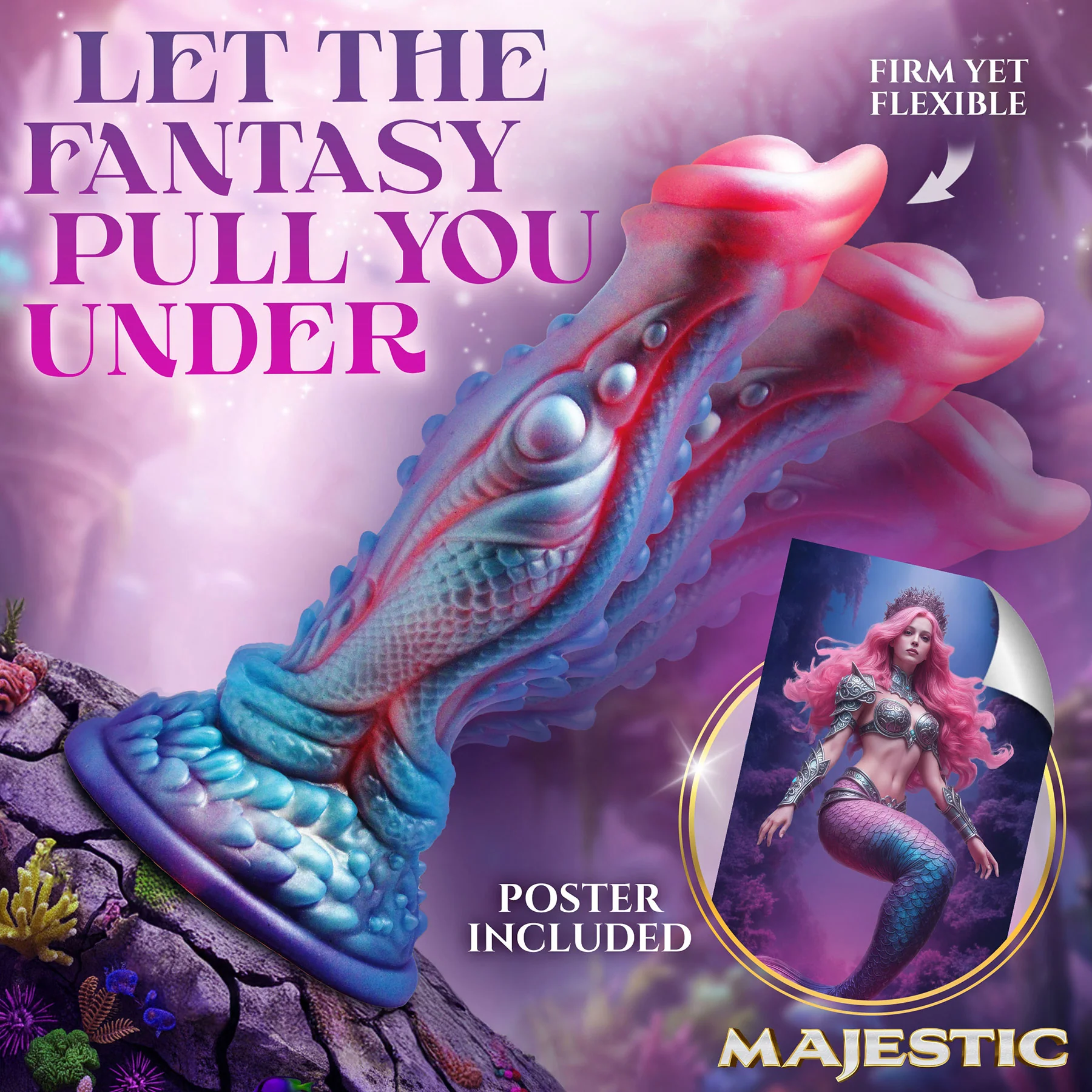 Majestic Delphine Mermaid 8" Silicone Dildo By Creature Cocks - Image 6