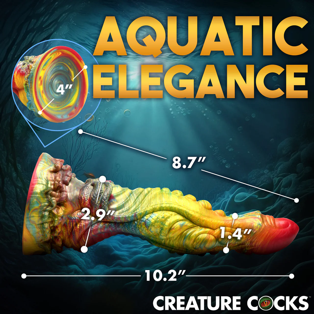Majestic Merman 10" Silicone Suction Cup Dildo By Creature Cocks - Image 11