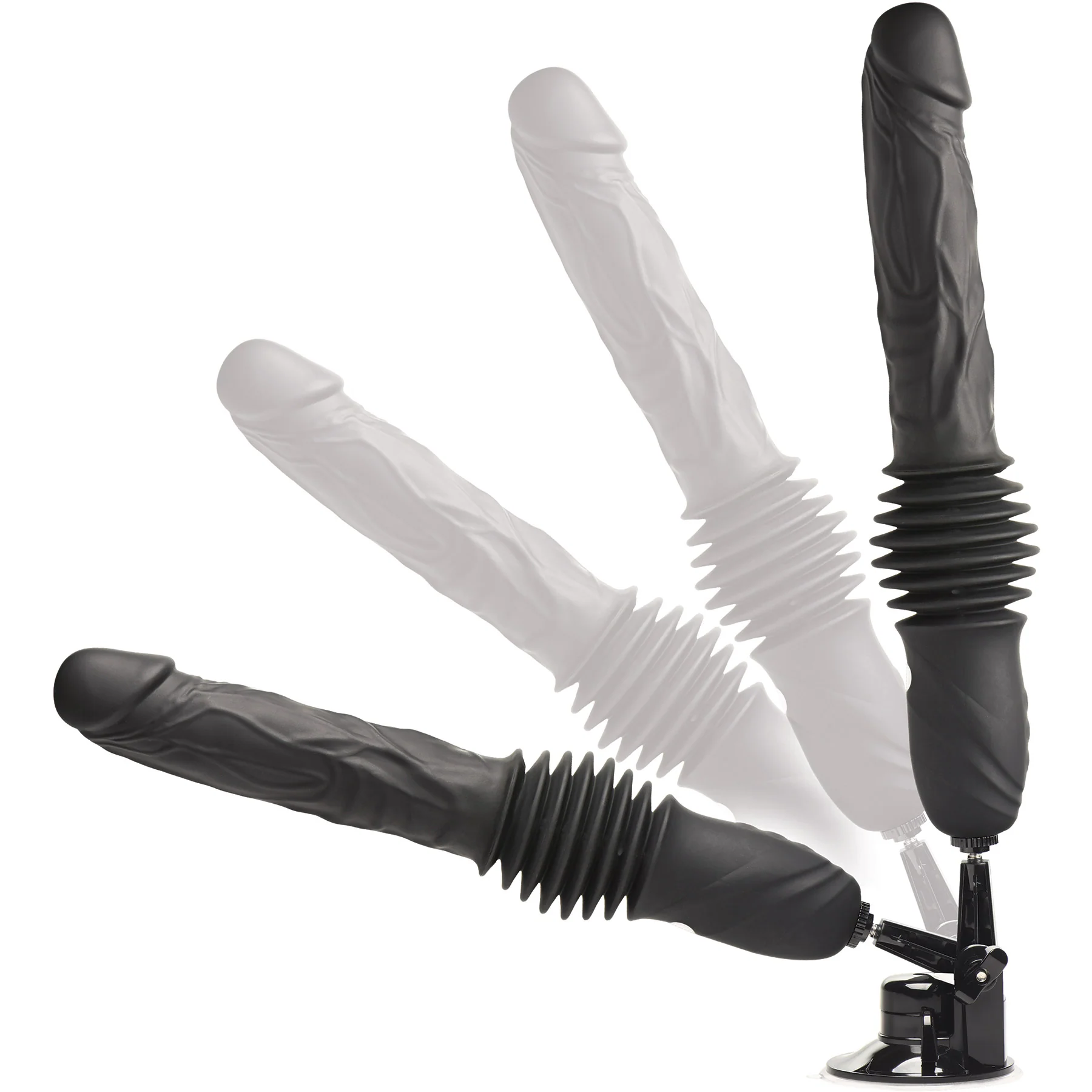 Master Series Double Pounder Silicone Vibrating Thrusting Dildo With Remote - Image 7