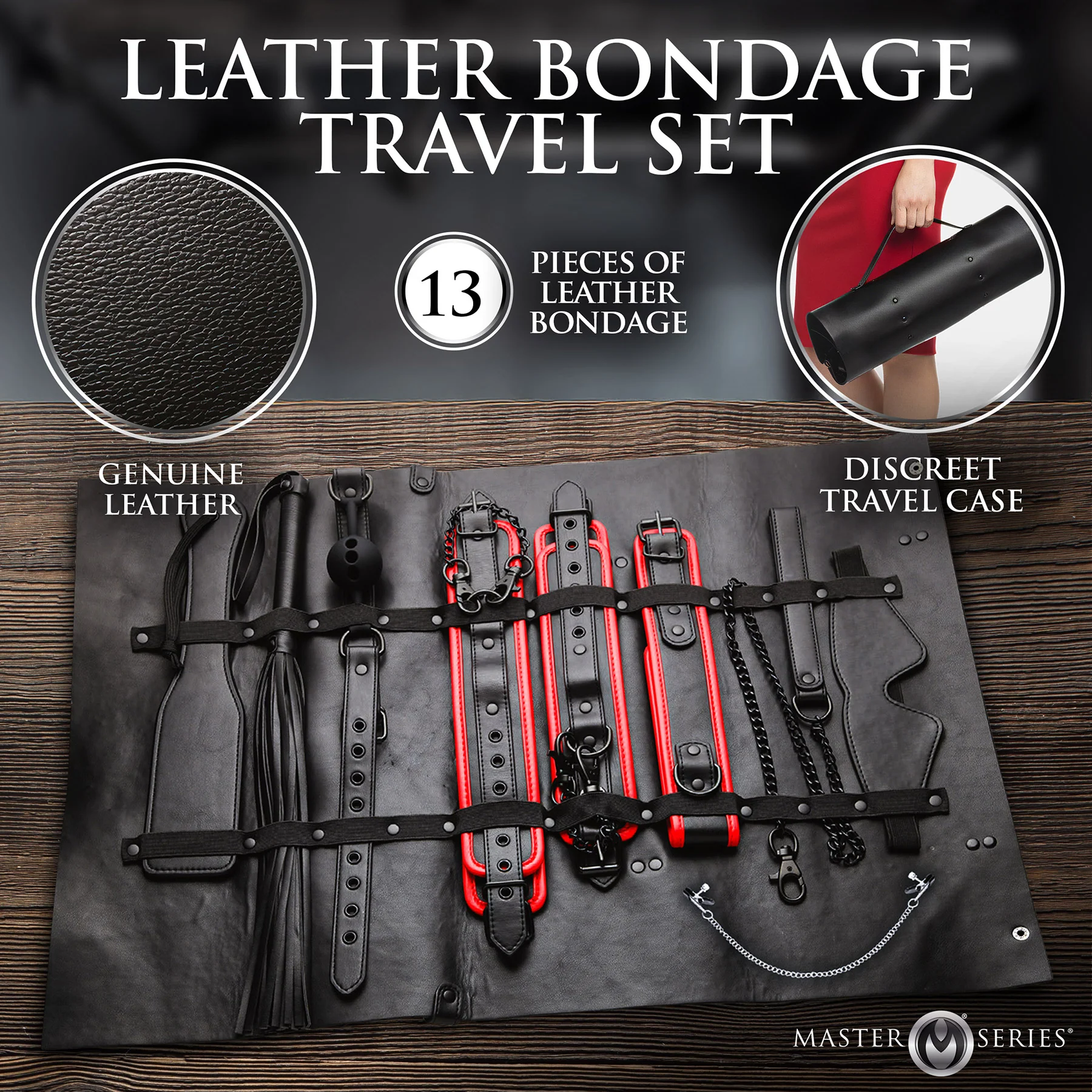 Master Series Scarlet Seduction 14 Piece Bondage Travel Set - Image 4