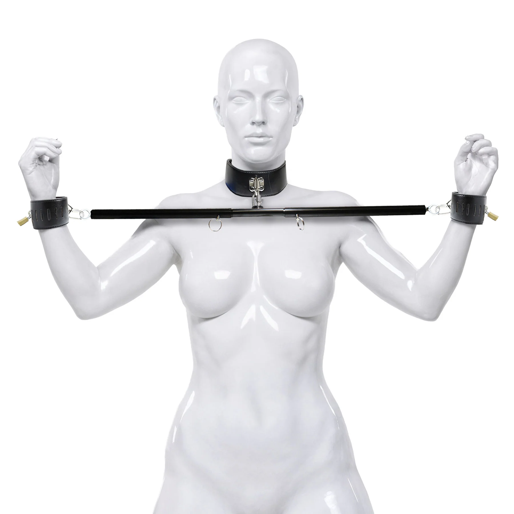 Master Series Stainless Steel Dominion Bar With Collar & Restraints - Image 4