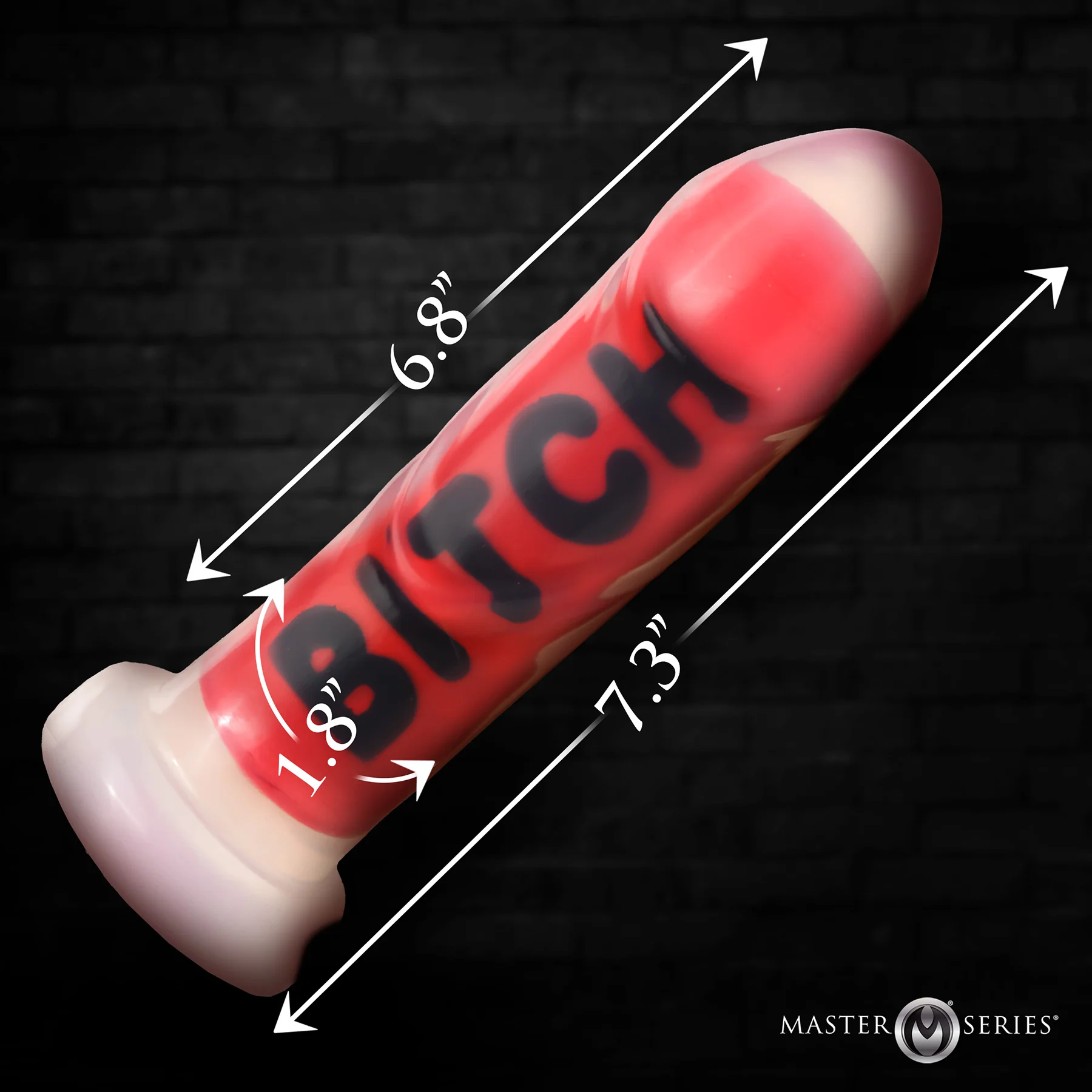 Master Series Explicit Text Silicone Dildo - Image 6