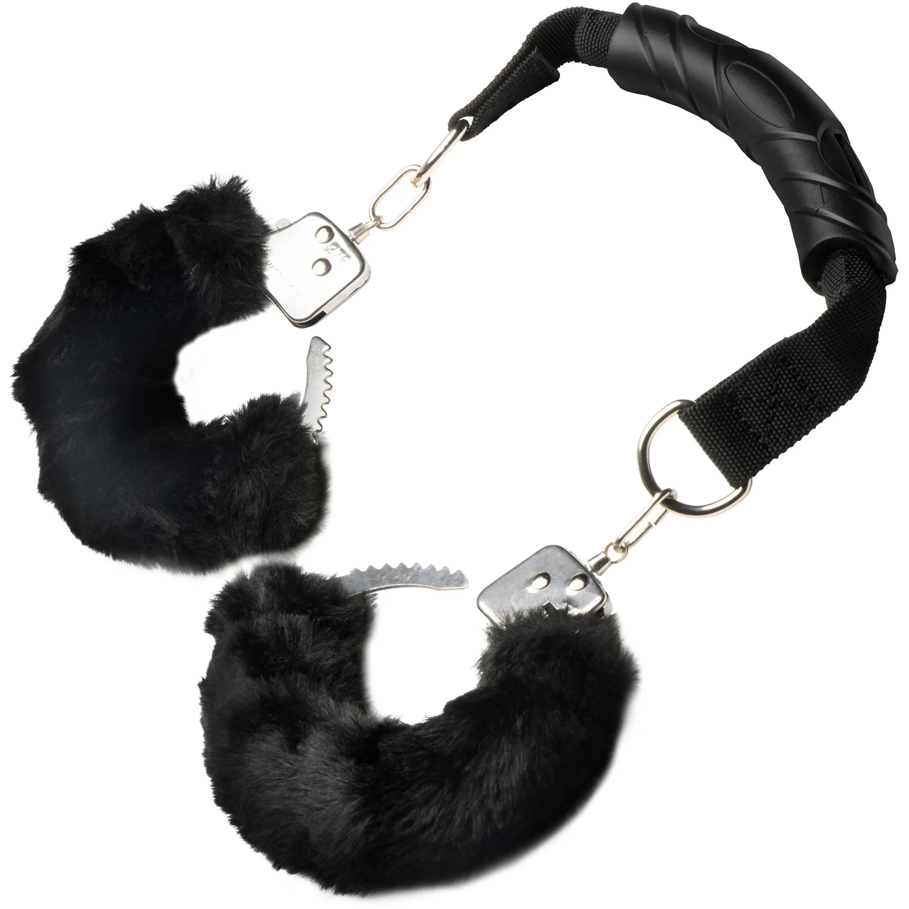 Master Series The Handler Furry Handcuffs With Handle - Image 3