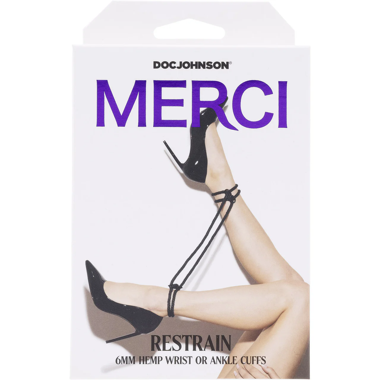MERCI Restrain Hemp Wrist or Ankle Cuffs By Doc Johnson - Black - Image 6