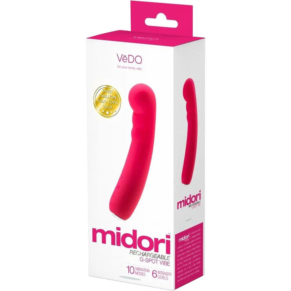 Midori Rechargeable Waterproof Silicone G-Spot Vibrator by VeDO - Foxy Pink - Image 4