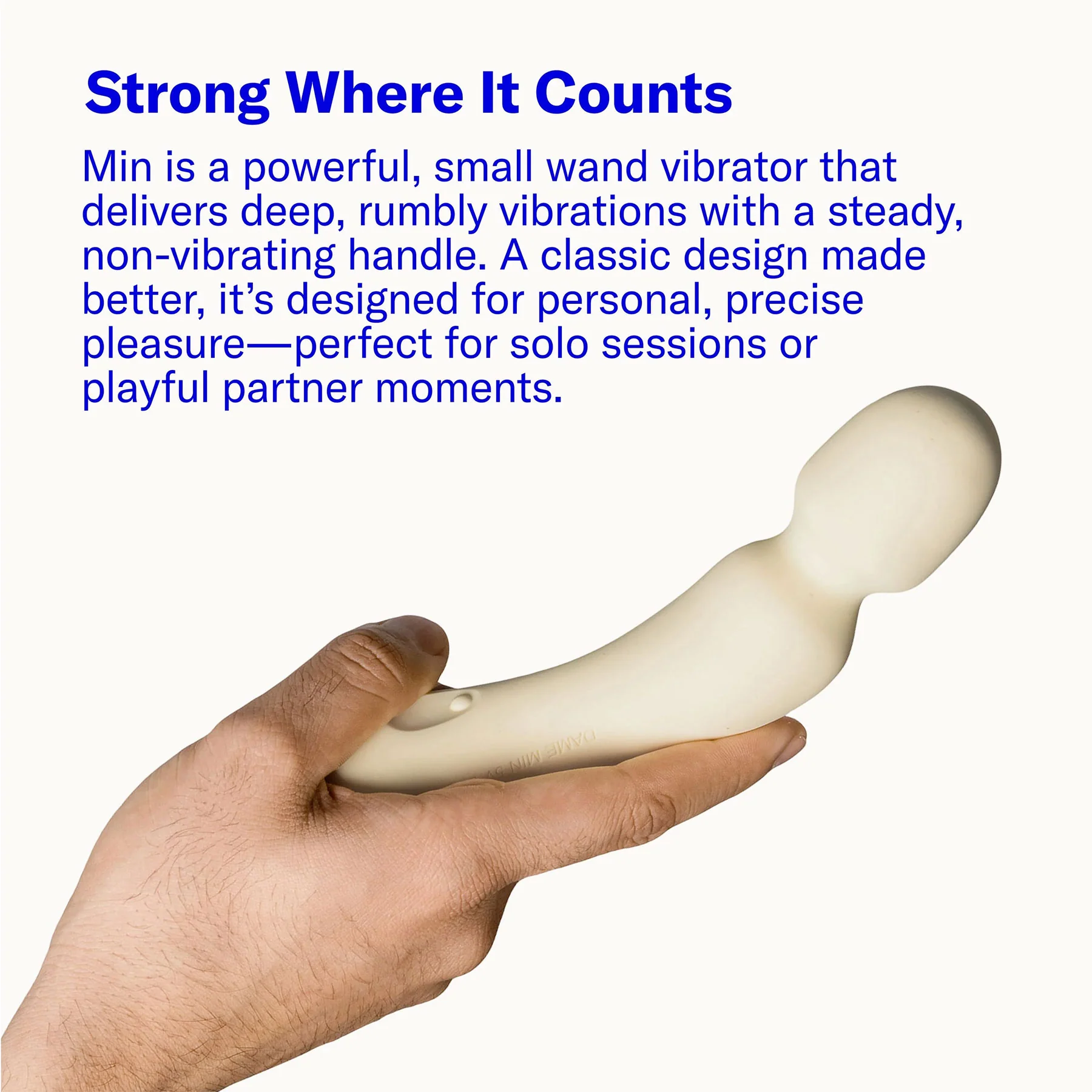 Min Silicone Waterproof Rechargeable Mini Wand Vibrator By Dame - Image 8