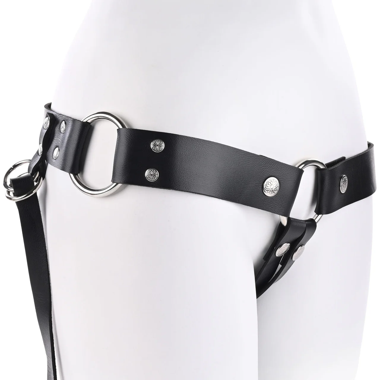 Montero Adjustable Faux Leather Strap-On Harness By Sportsheets - Image 3