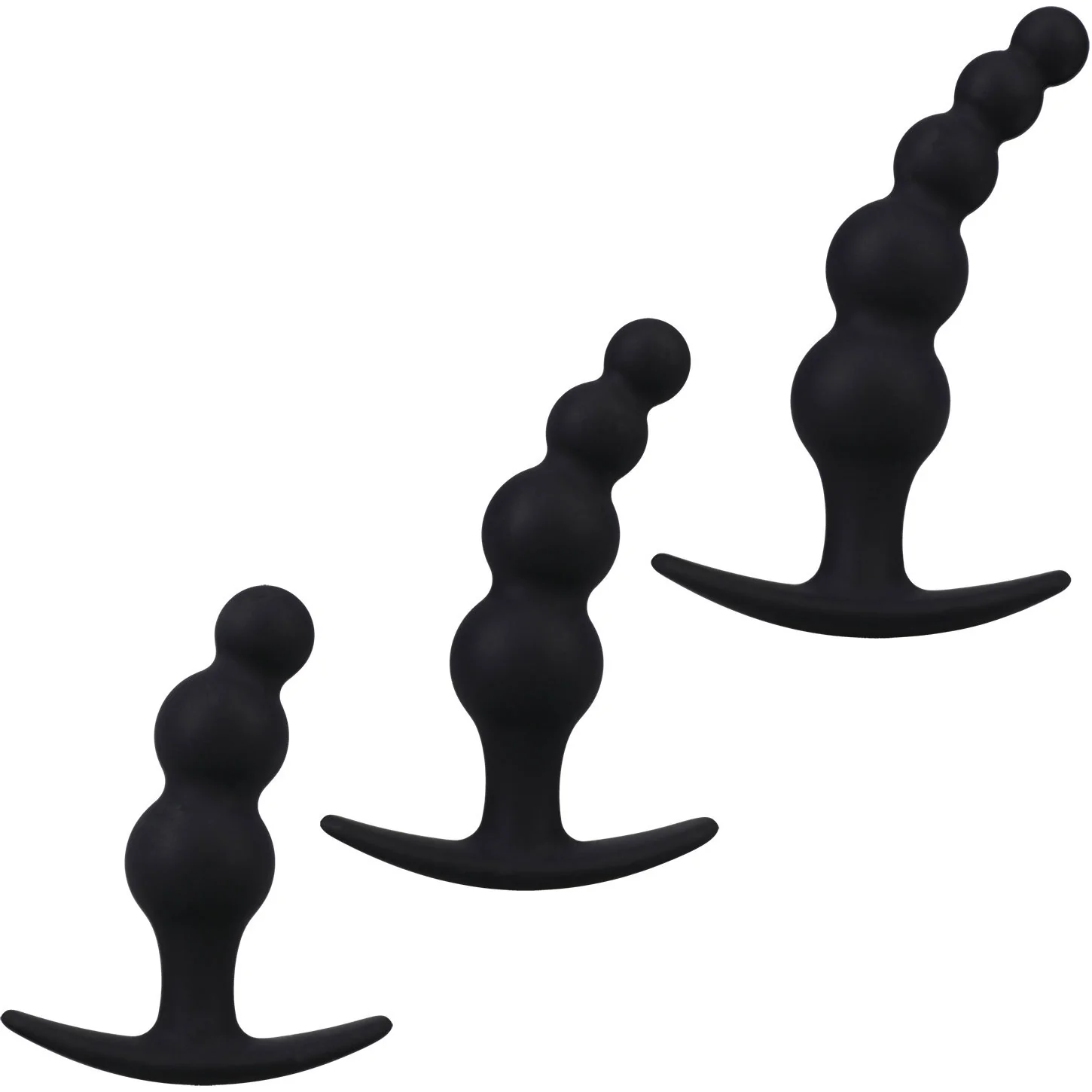 Mood Naughty Beaded Silicone Butt Plug 3 Piece Trainer Set