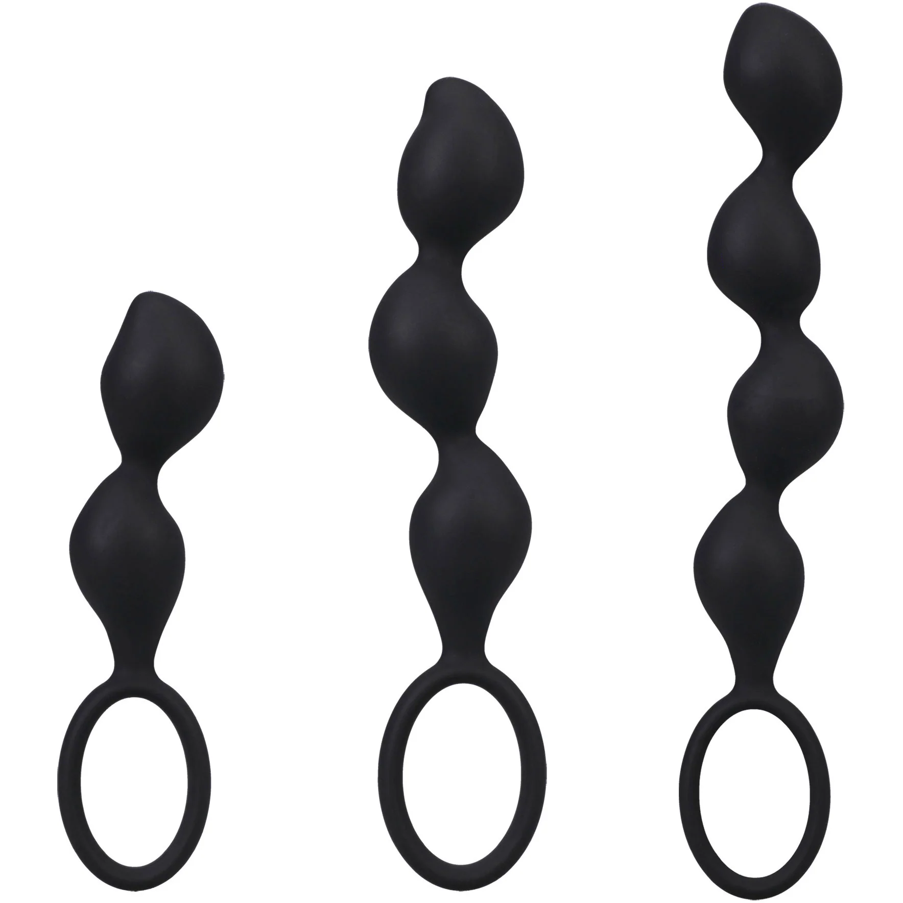 Mood Naughty Contour Beads Silicone Butt Plug 3 Piece Trainer Set