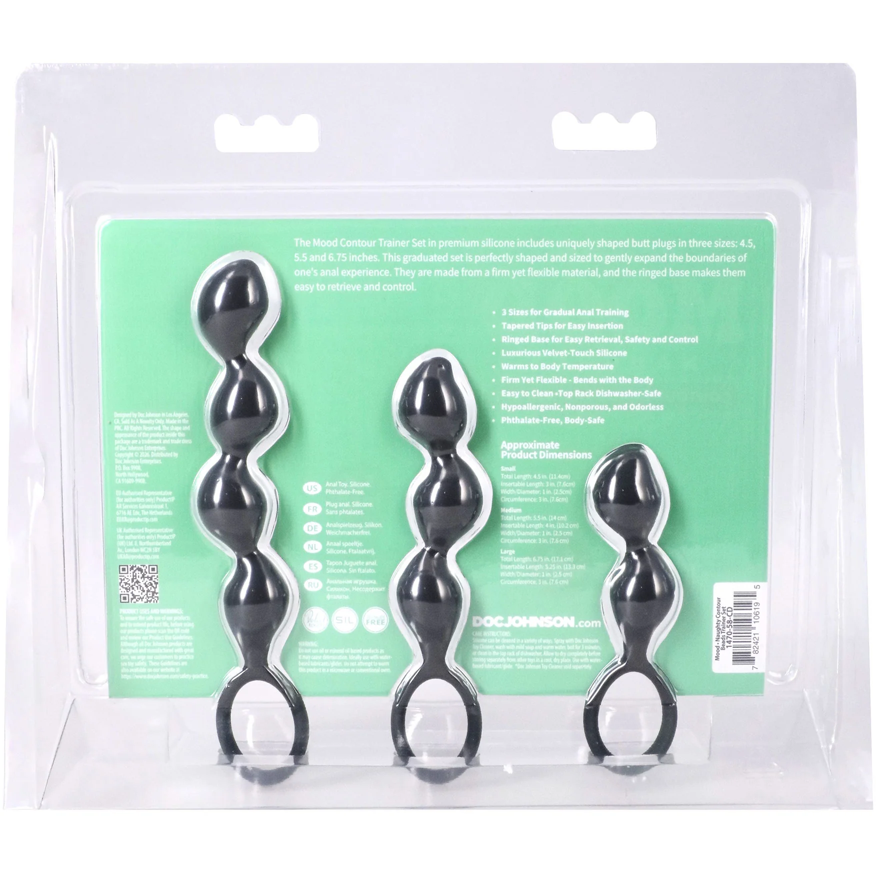 Mood Naughty Contour Beads Silicone Butt Plug 3 Piece Trainer Set - Image 6