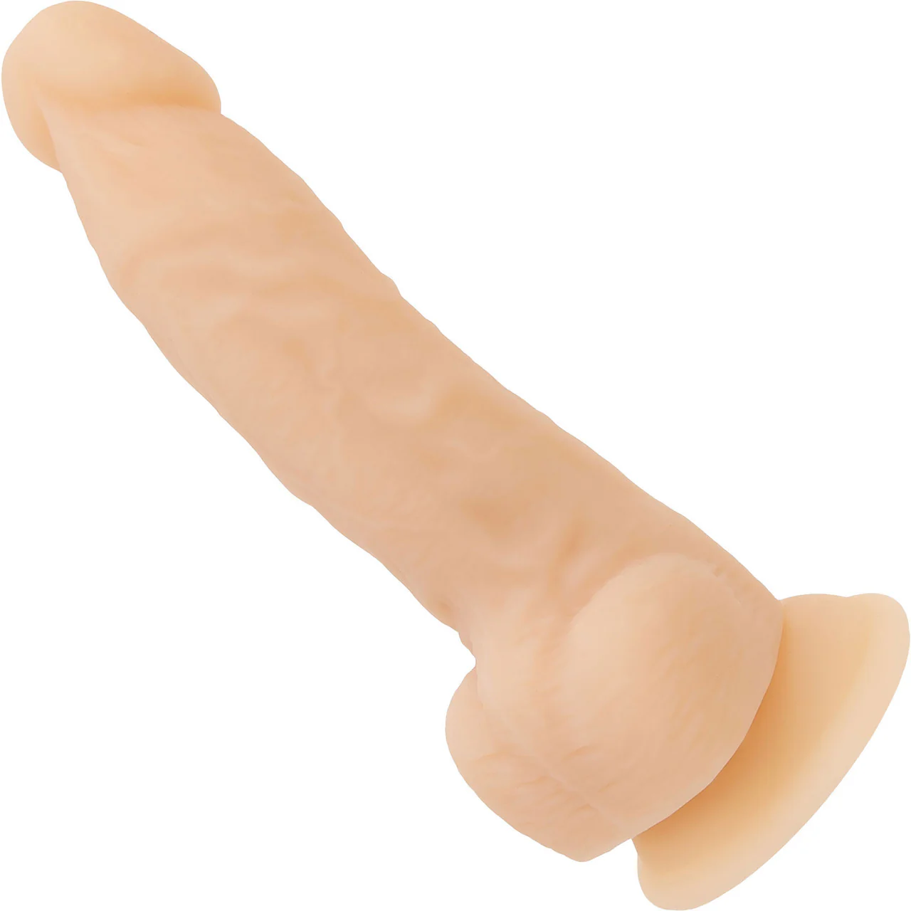 Naked Addiction Rotating & Vibrating 8" Silicone Suction Cup Dildo With Balls & Remote - Vanilla - Image 2
