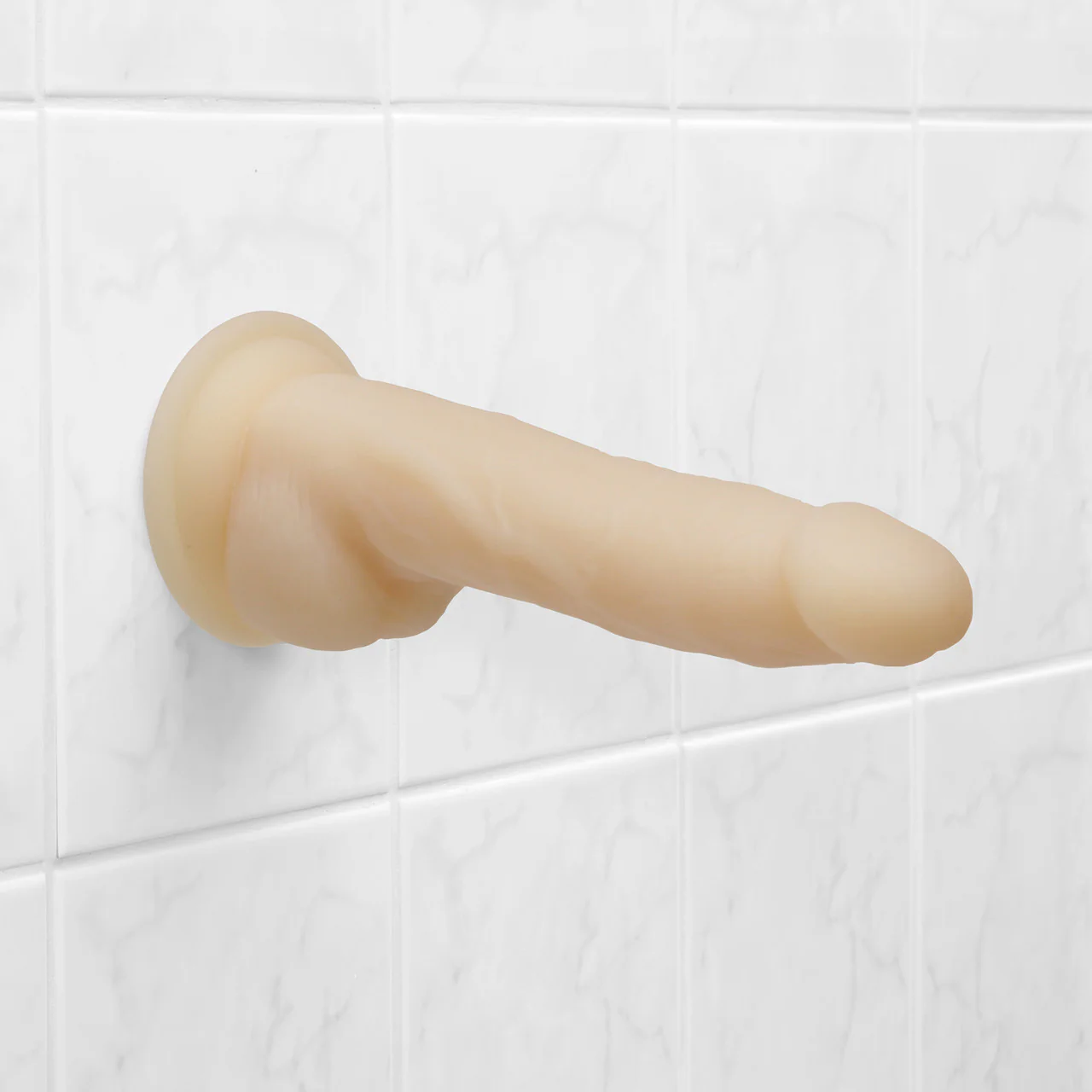 Naked Addiction Rotating & Vibrating 8" Silicone Suction Cup Dildo With Balls & Remote - Vanilla - Image 8