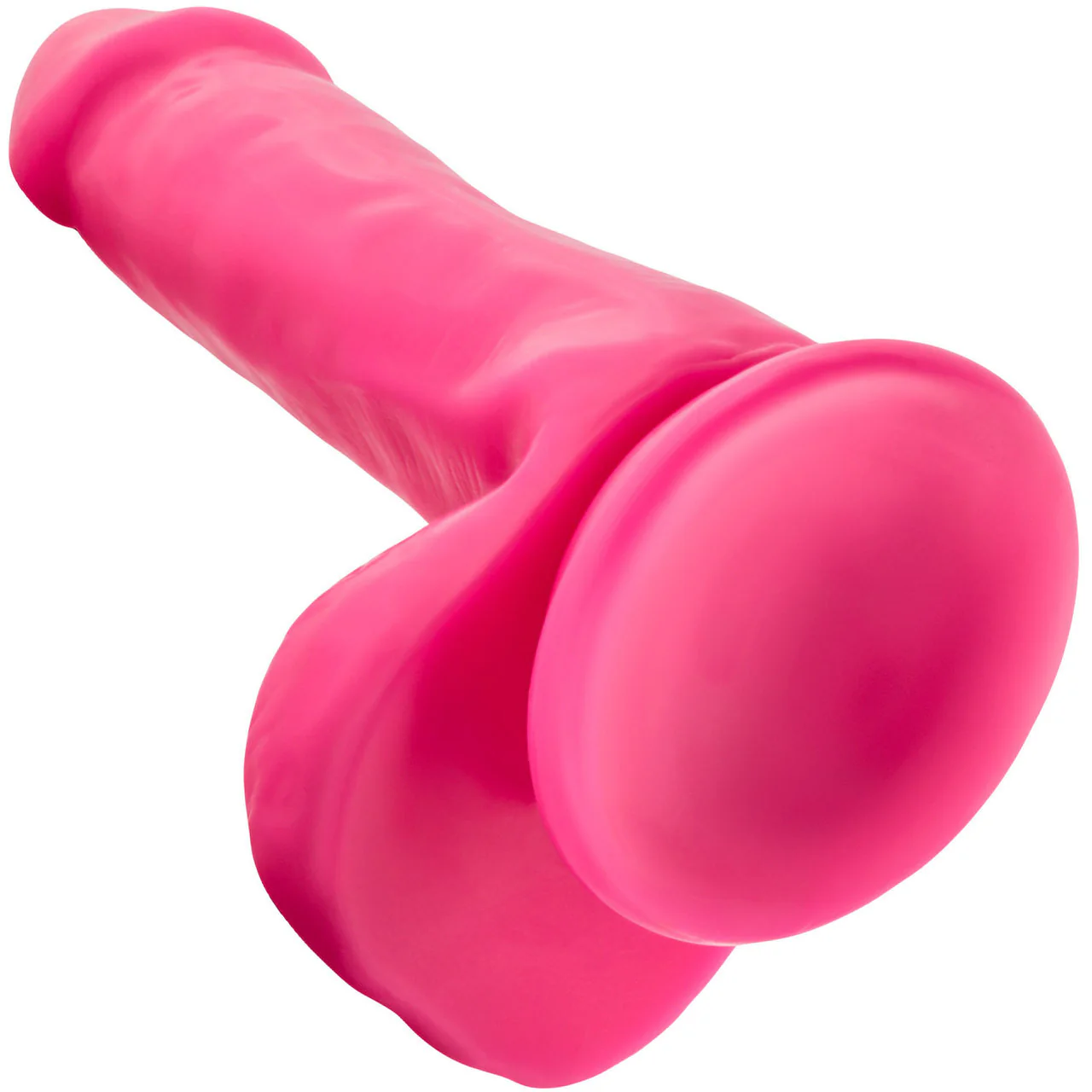 Neo Elite 6 Inch Dual Density Realistic Silicone Dildo With Balls by Blush - Neon Pink - Image 2
