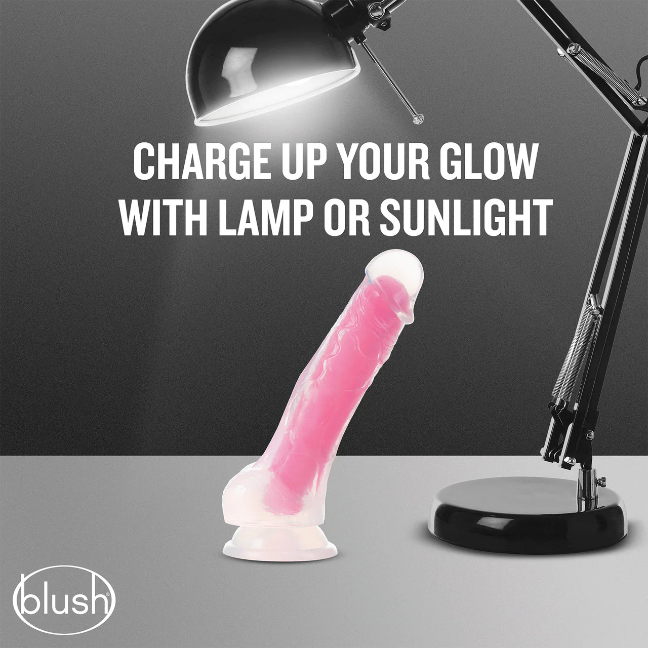 Neo Elite Paradise Glow In The Dark 7.5" Dual Density Realistic Silicone Dildo With Balls by Blush - Neon Pink - Image 7