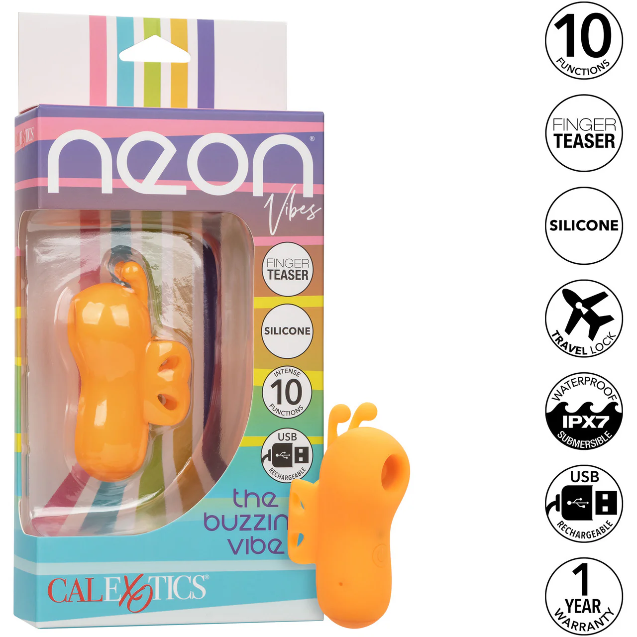 Neon Vibes The Buzzing Vibe Rechargeable Waterproof Silicone Thumping Finger Vibrator By CalExotics - Image 9