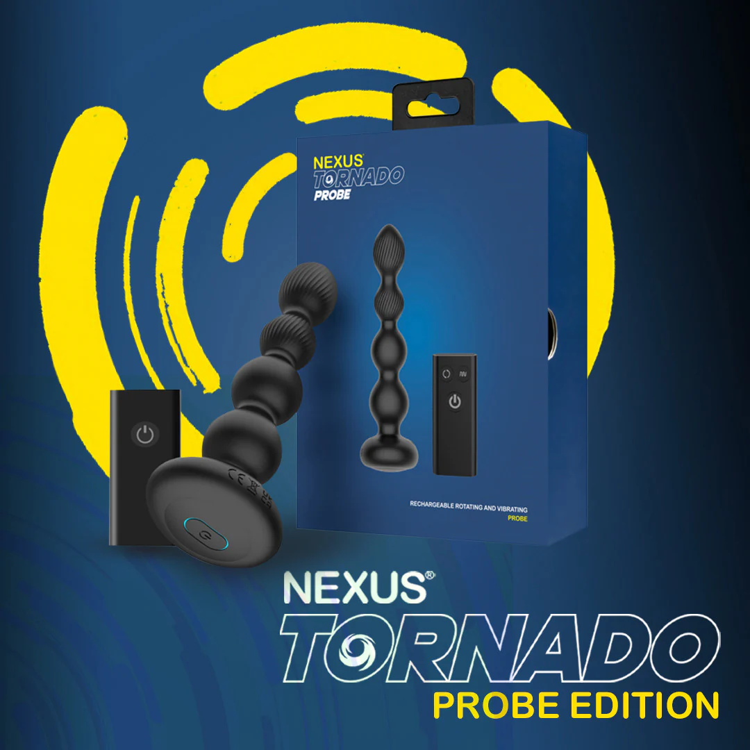 Nexus Tornado Probe Rechargeable Waterproof Silicone Rotating & Vibrating Anal Beads With Remote - Image 2
