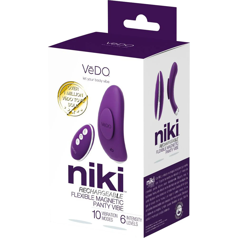 NIKI Rechargeable Silicone Panty Vibrator by VeDO - Purple - Image 2