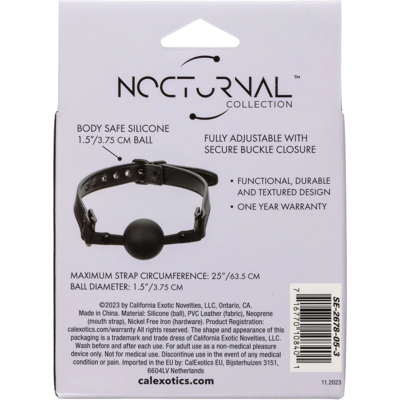 Nocturnal® Collection Silicone Ball Gag By CalExotics - Image 8