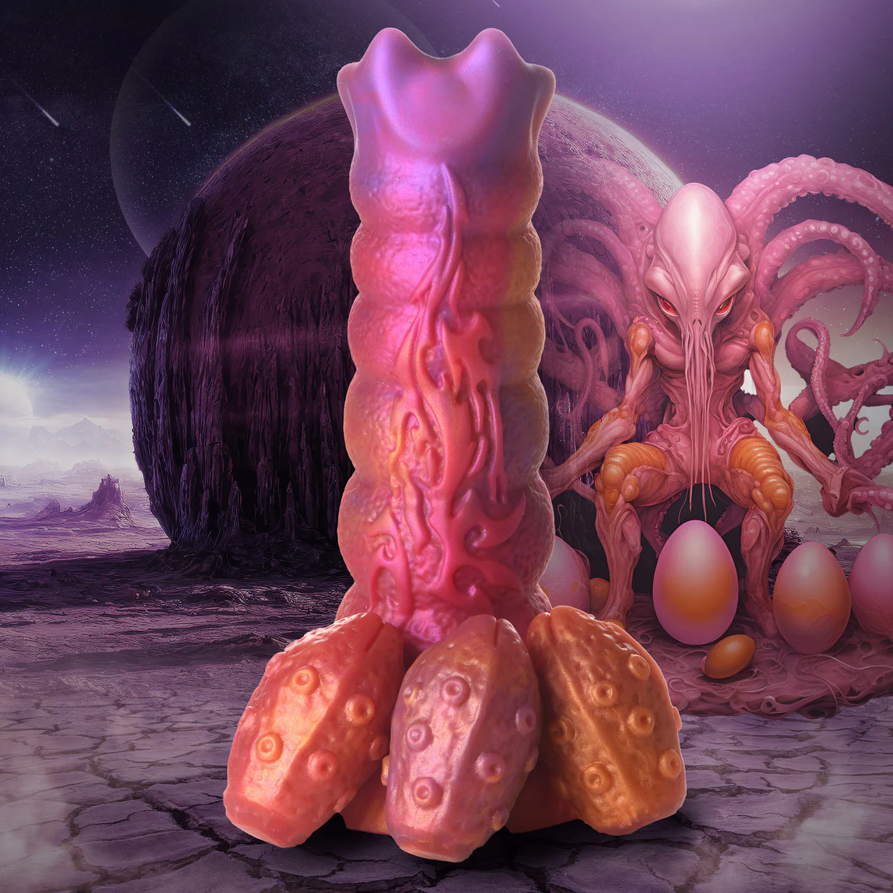 Nymphoid 6.5" Silicone Ovipositor Dildo With Eggs By Creature Cocks - Image 15