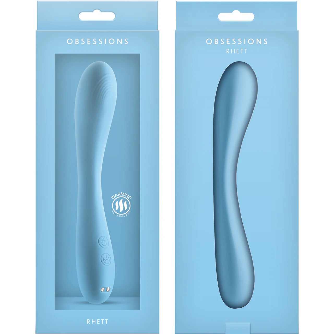 Obsessions Rhett Rechargeable Waterproof Silicone Warming G-Spot Vibrator - Blue - Image 3
