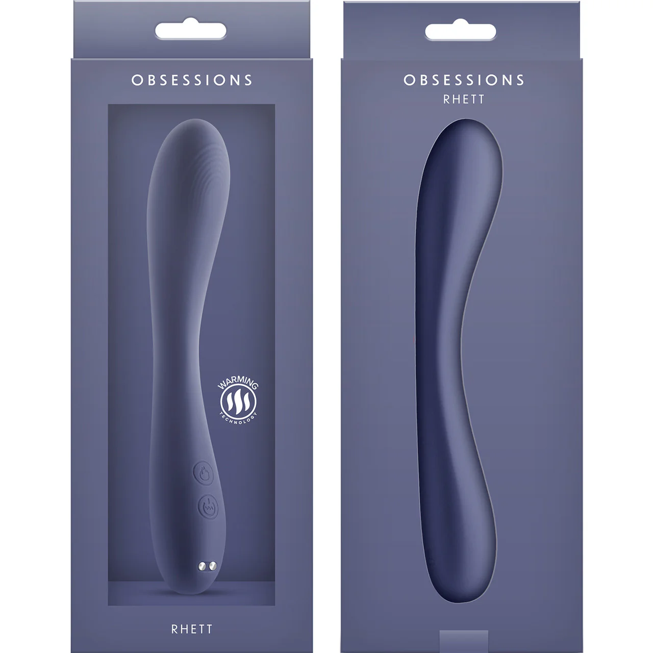 Obsessions Rhett Rechargeable Waterproof Silicone Warming G-Spot Vibrator - Navy - Image 3