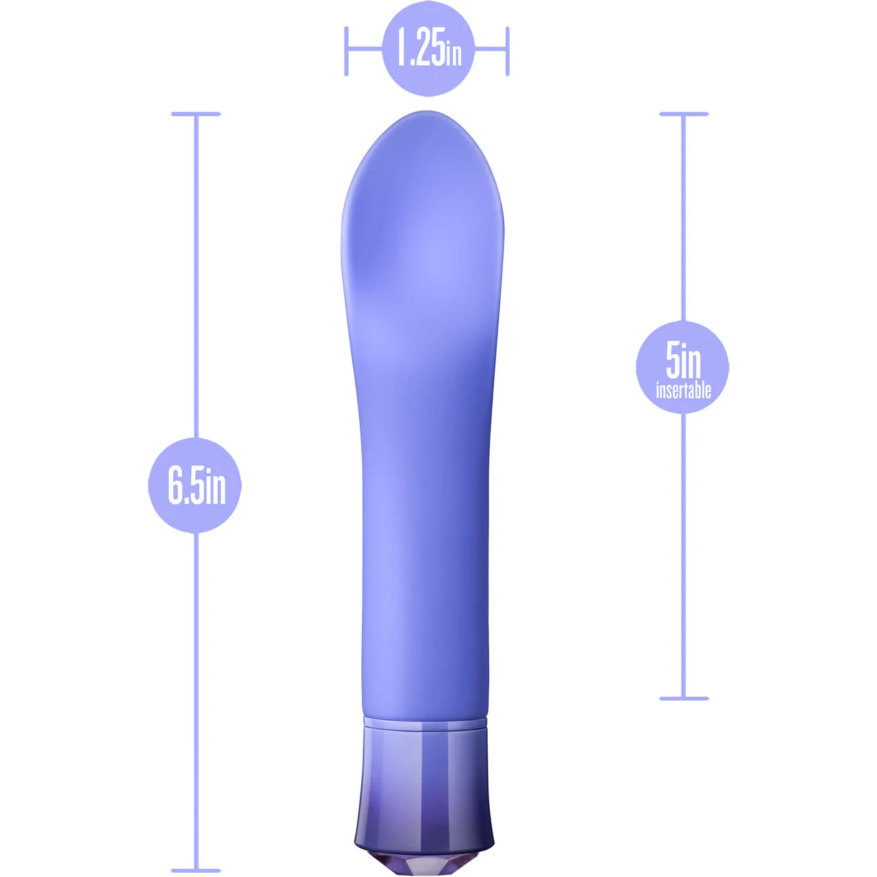 Oh My Gem Enrapture Rechargeable Waterproof Silicone Warming Clitoral Vibrator By Blush - Tanzanite - Image 6