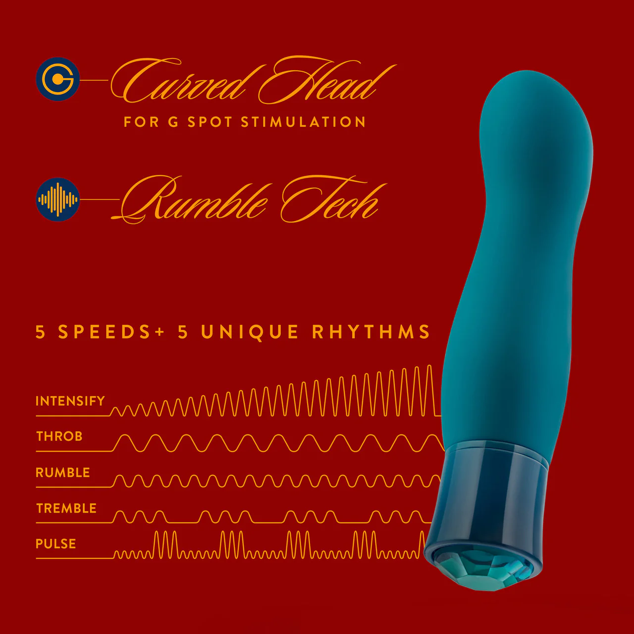 Oh My Gem Fierce Rechargeable Silicone Warming G-Spot Vibrator By Blush - Blue Topaz - Image 9