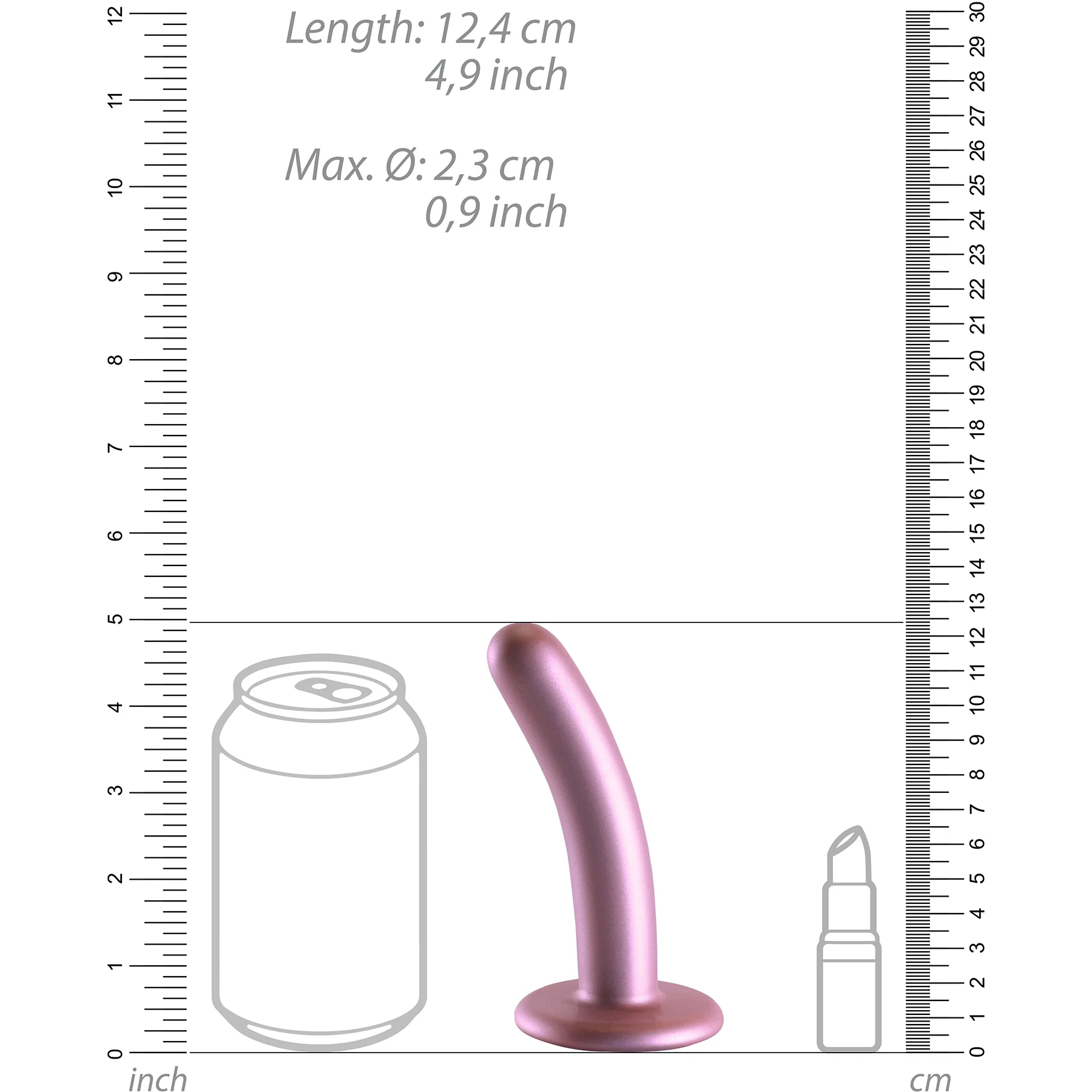 Ouch! 5" Smooth Silicone Suction Cup G-Spot Dildo - Image 15