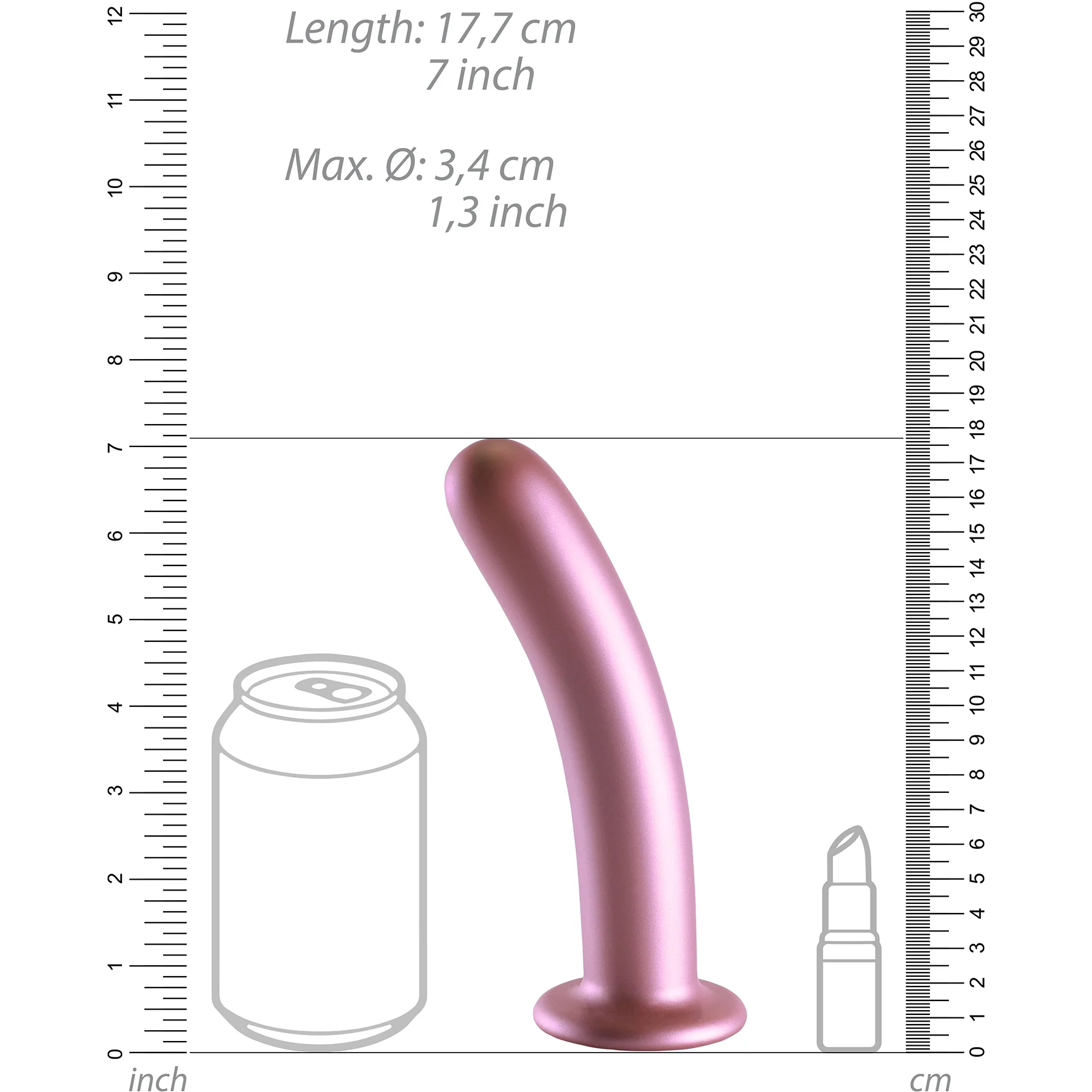 Ouch! 7" Smooth Silicone Suction Cup G-Spot Dildo - Image 17