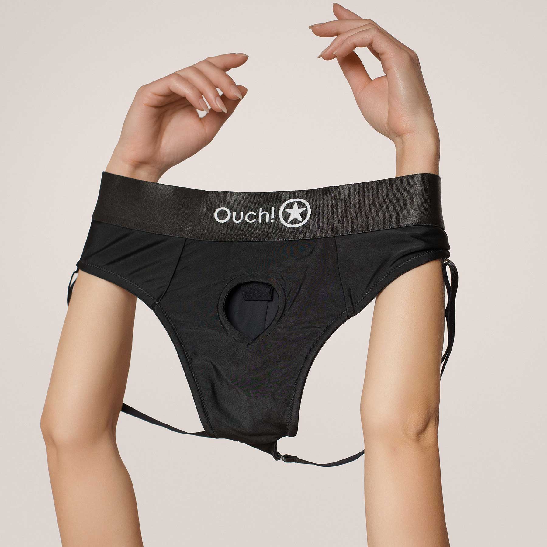 Ouch! Vibrating Strap-On Panty Harness With Open Back - Image 5