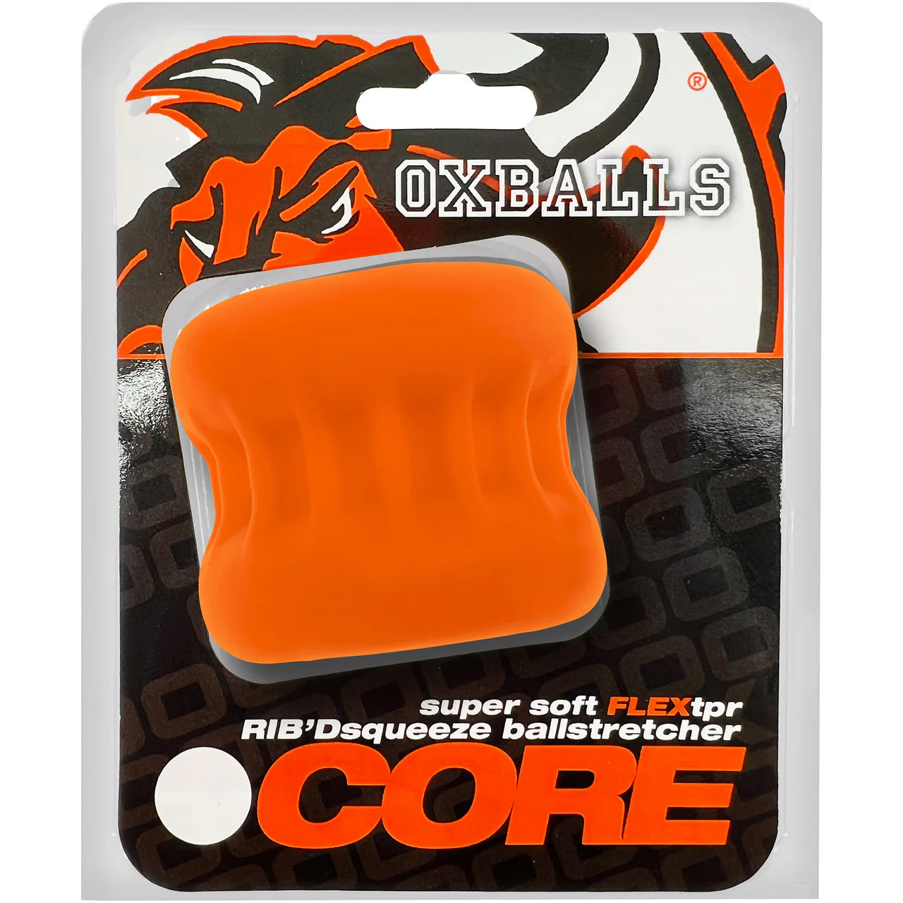 Oxballs Core Ribbed Grip Squeeze Ball Stretcher - Orange Ice - Image 10