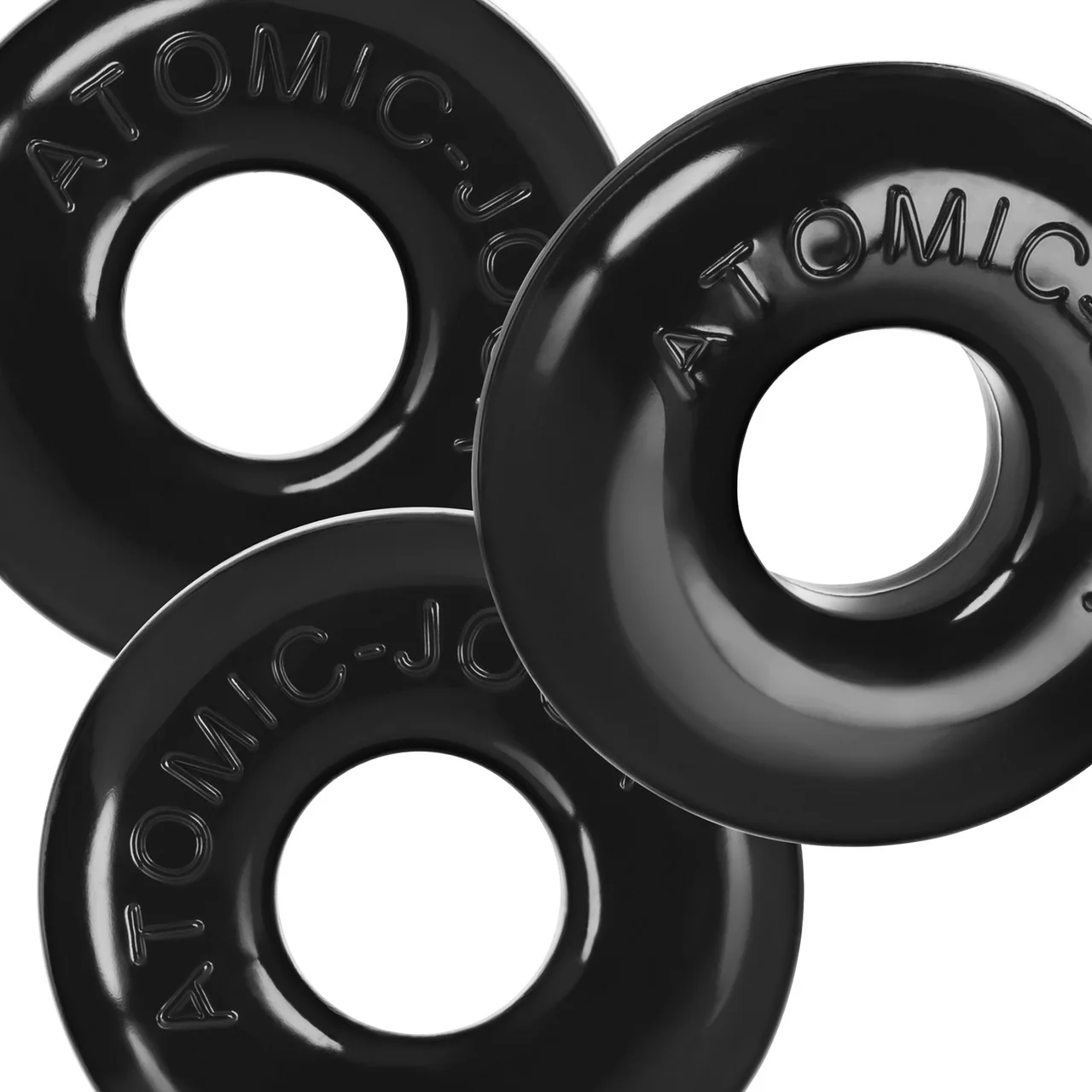 Oxballs Ringer Max Stretchy Cock Ring Set of 3 - Black - Image 2